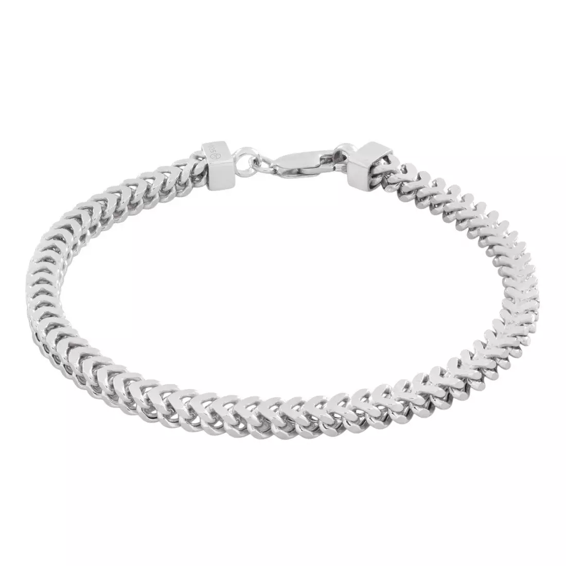 King Ice 5mm Franco Bracelet - White Gold - WHITE GOLD