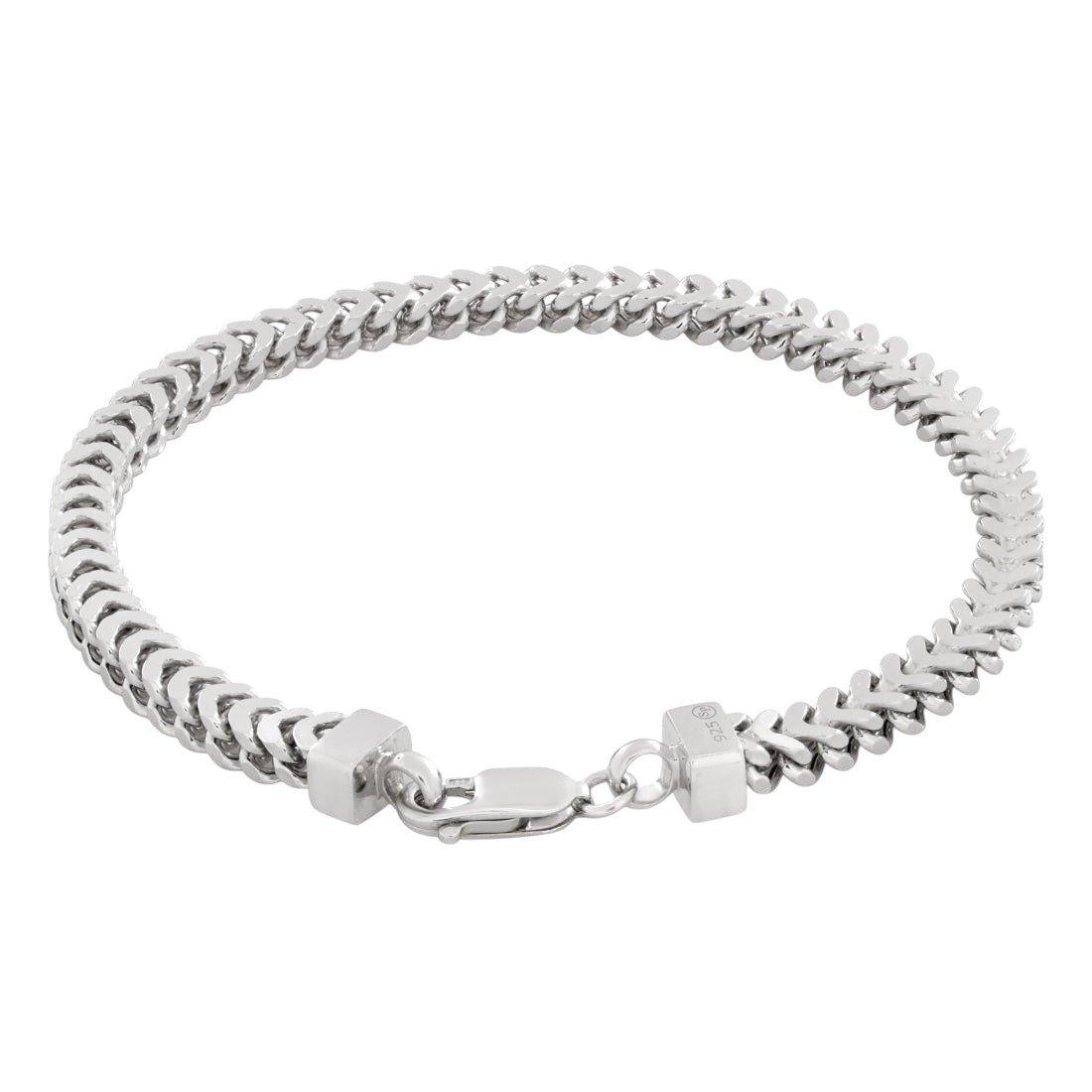 King Ice 5mm Franco Bracelet - White Gold - WHITE GOLD
