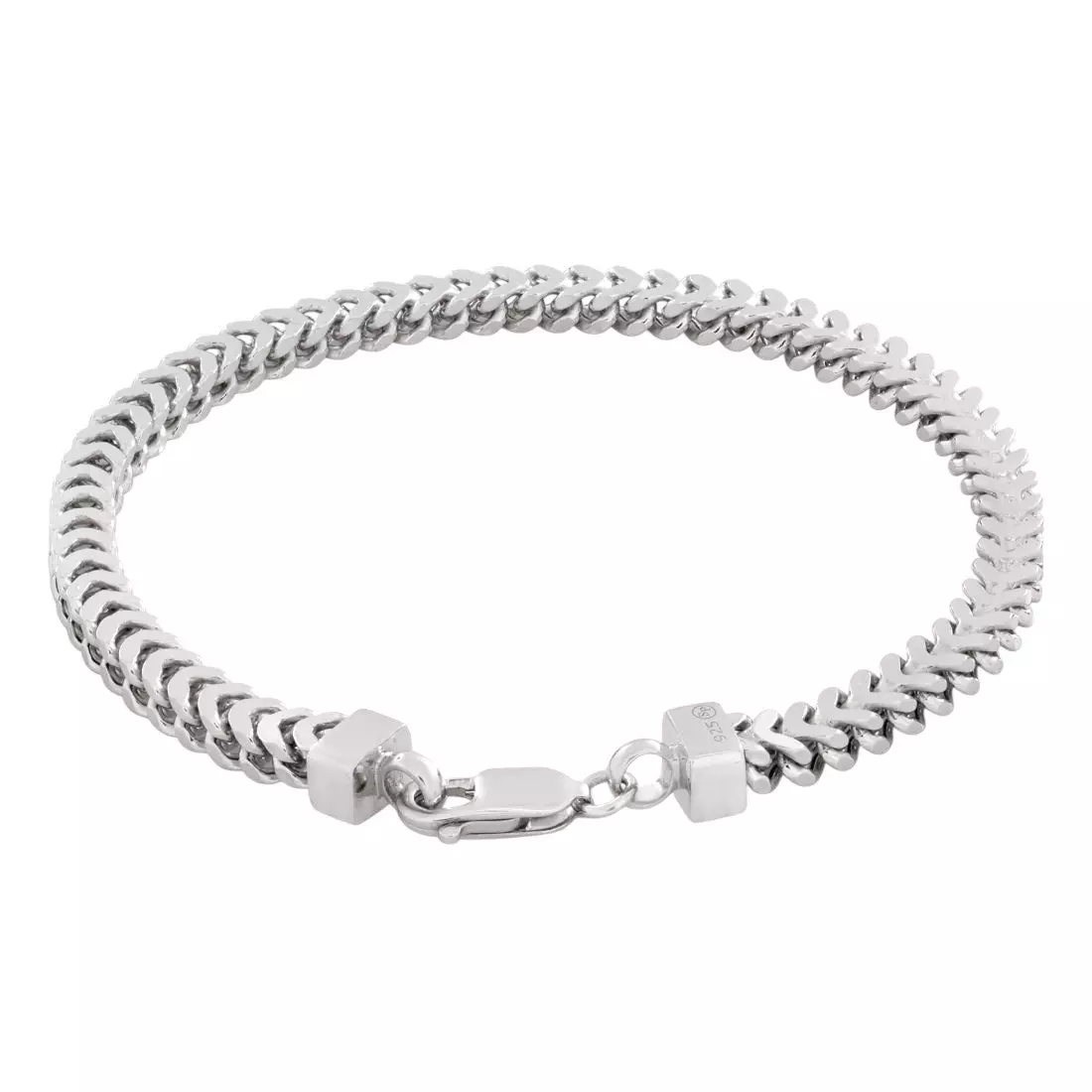 King Ice 5mm Franco Bracelet - White Gold - WHITE GOLD