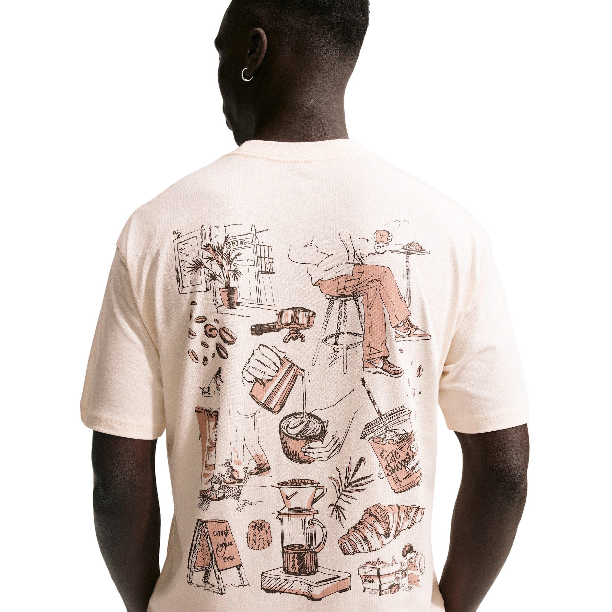 Nike Men's Sportswear LSE Cafe-Swoosh T-Shirt - CHALK Thumbnail View 2