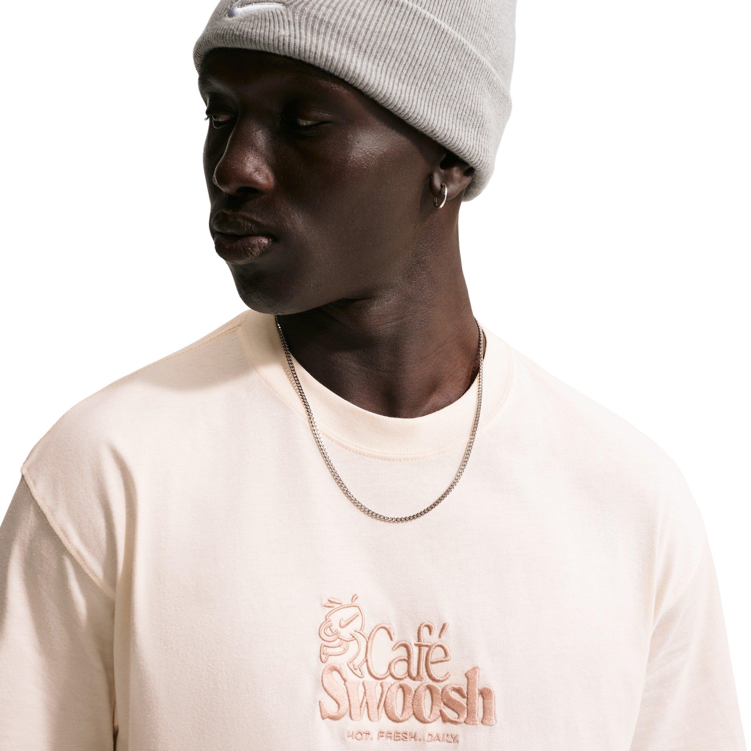 Nike Men's Sportswear LSE Cafe-Swoosh T-Shirt - CHALK Thumbnail View 3