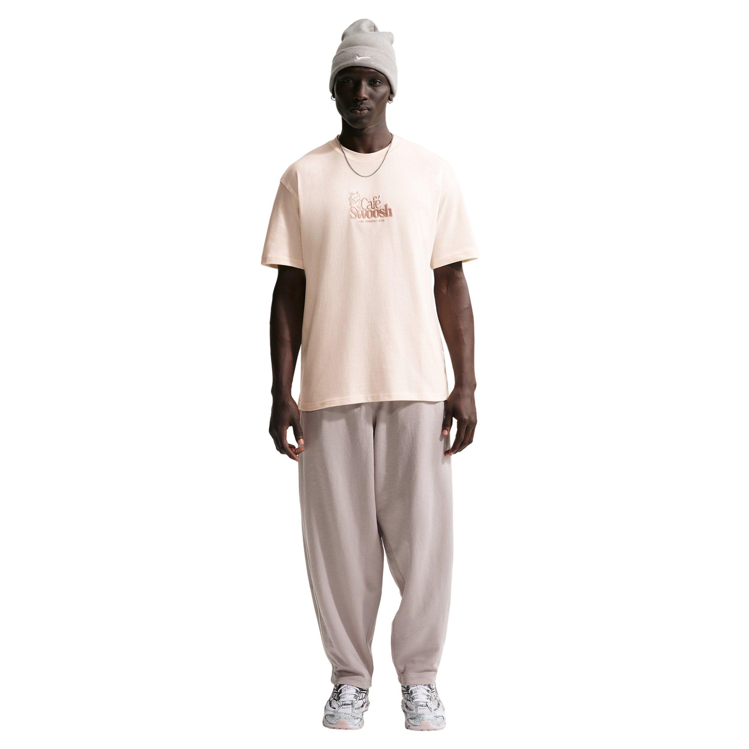 Nike Men's Sportswear LSE Cafe-Swoosh T-Shirt - CHALK Thumbnail View 4