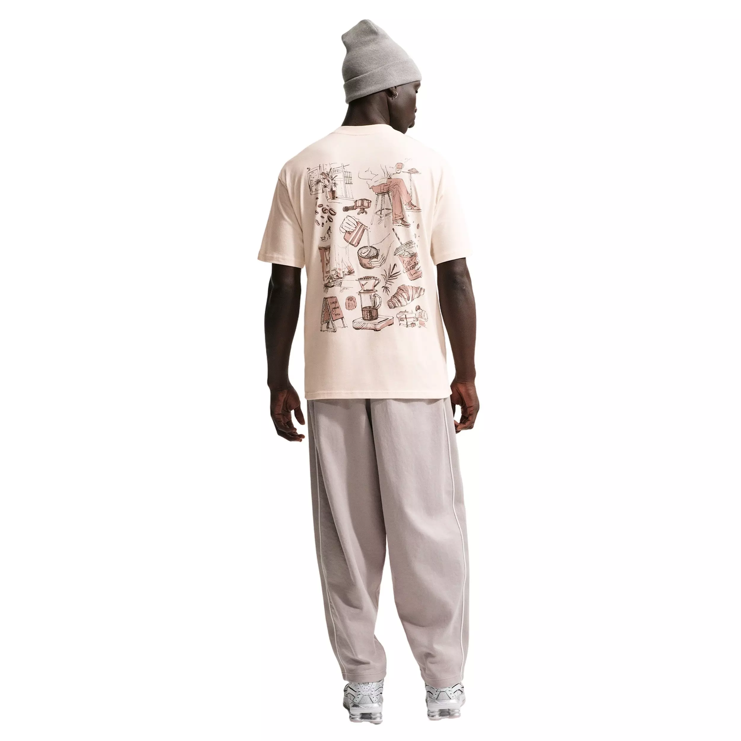 Nike Men's Sportswear LSE Cafe-Swoosh T-Shirt - CHALK