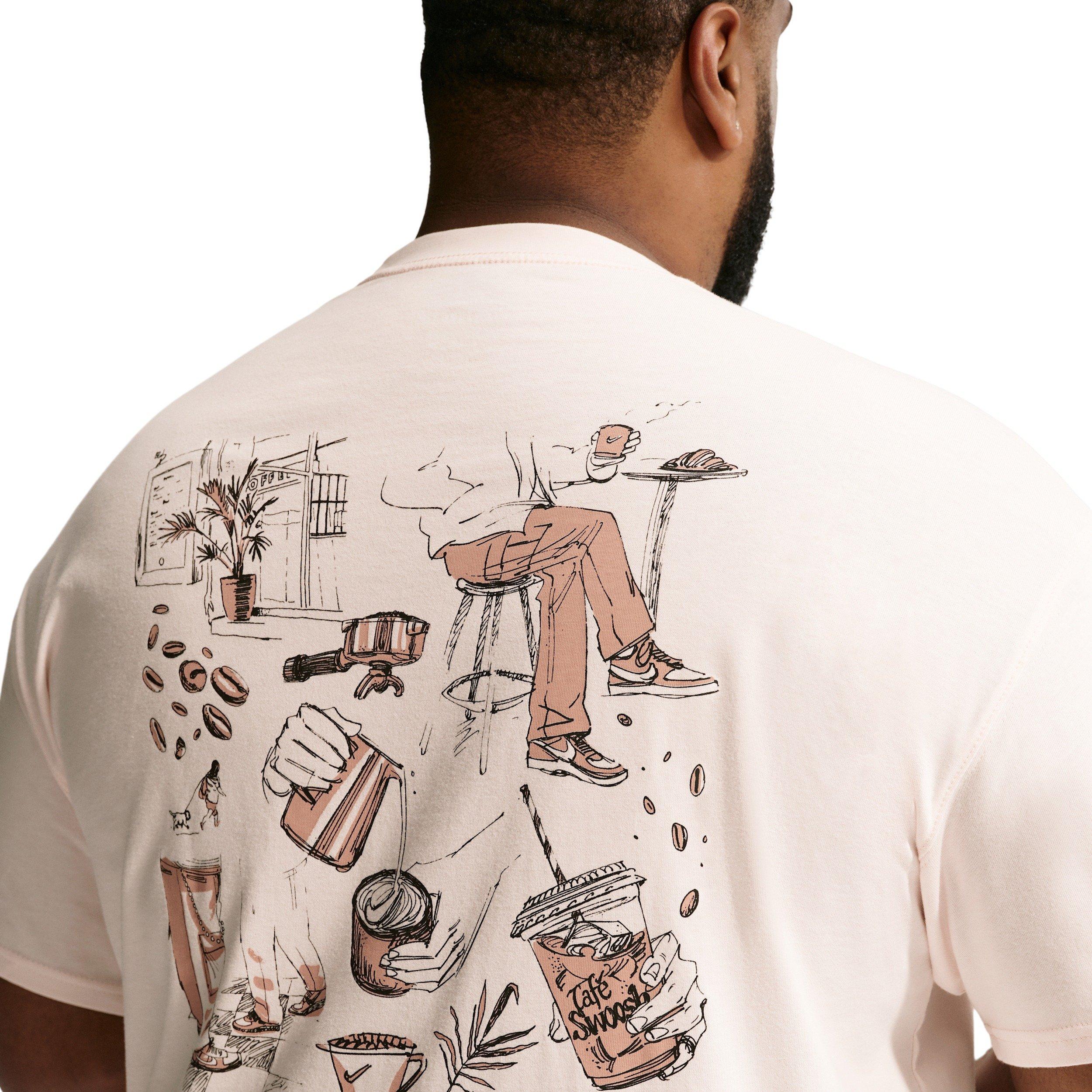 Nike Men's Sportswear LSE Cafe-Swoosh T-Shirt - CHALK Thumbnail View 7