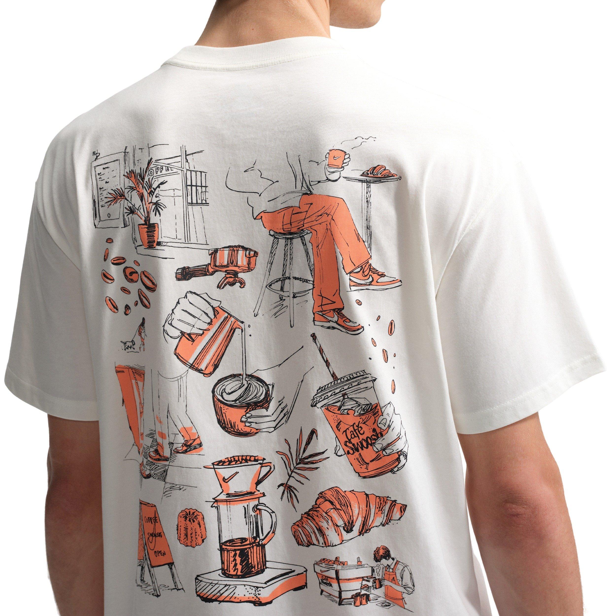 Nike Men's Sportswear LSE Cafe-Swoosh T-Shirt - SAIL Thumbnail View 2