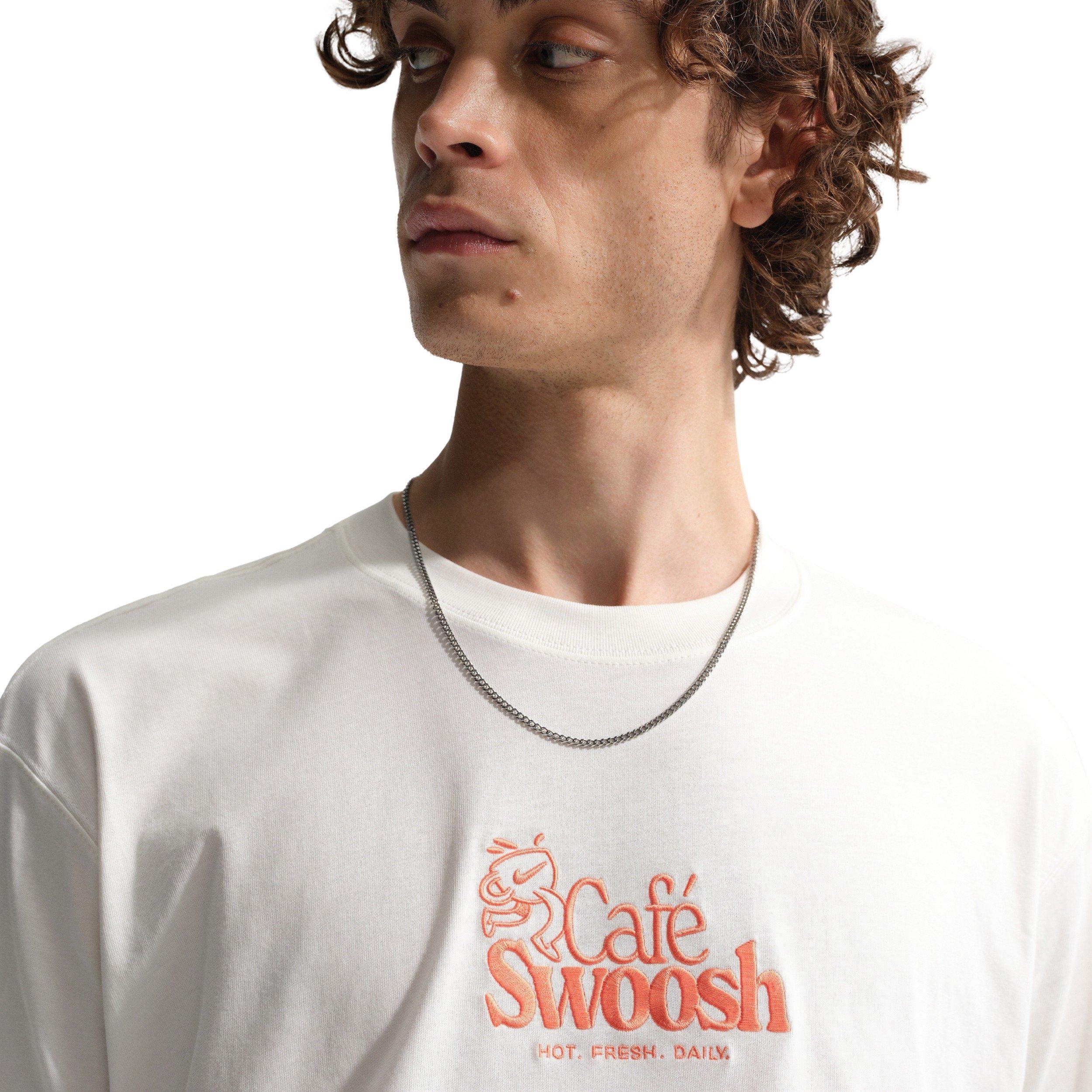 Nike Men's Sportswear LSE Cafe-Swoosh T-Shirt - SAIL Thumbnail View 3