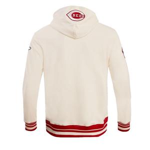 Pro Standard Men's MLB Cincinnati Reds Retro Classic Fleece Pullover Hoodie -Eggshell/Red