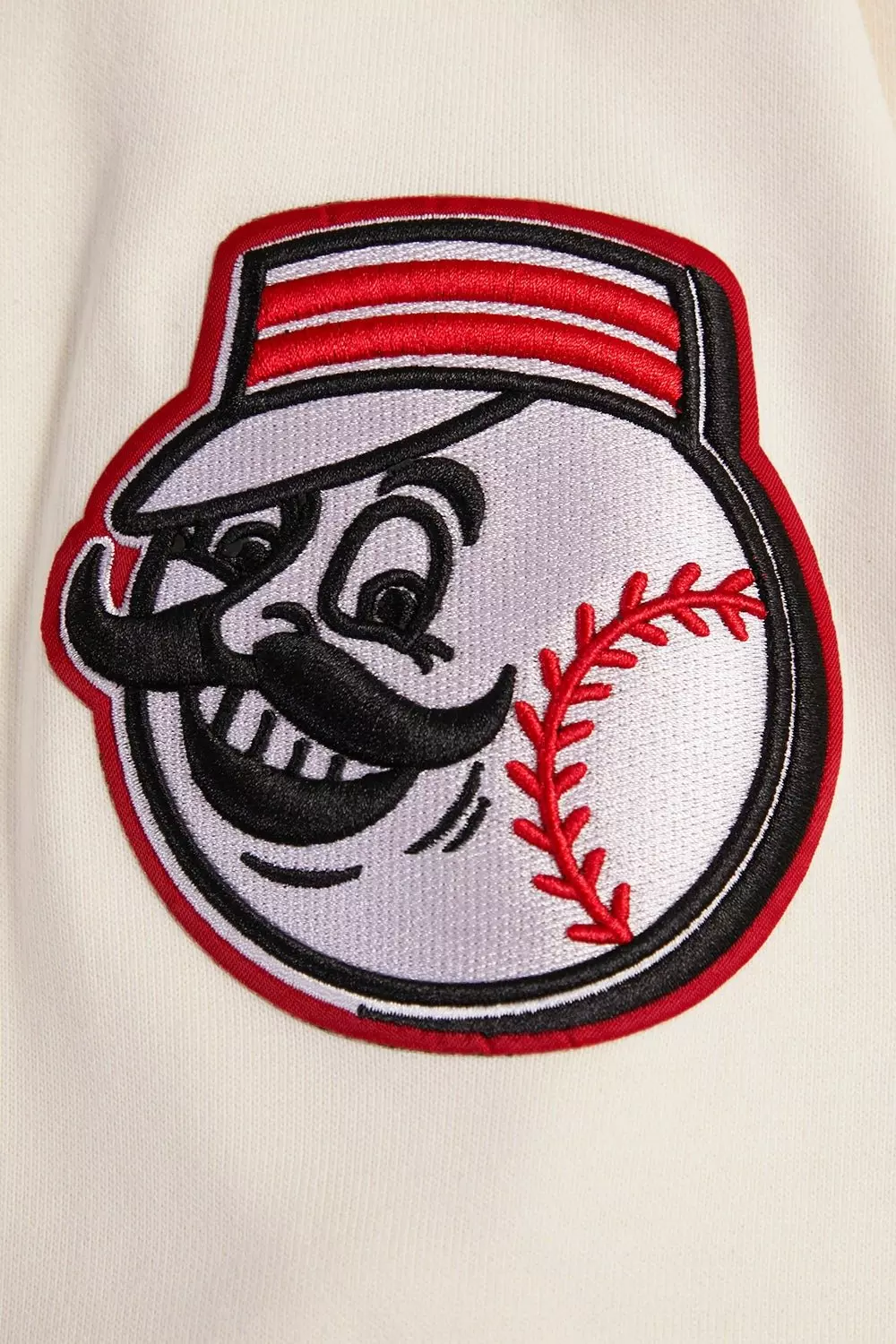 Pro Standard Men's MLB Cincinnati Reds Retro Classic Fleece Pullover Hoodie -Eggshell/Red - EGGSHELL/RED