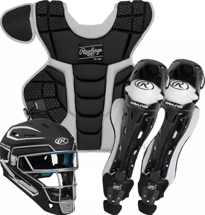Rawlings Intermediate Mach Catcher's Gear Set - Black/White - BLACK