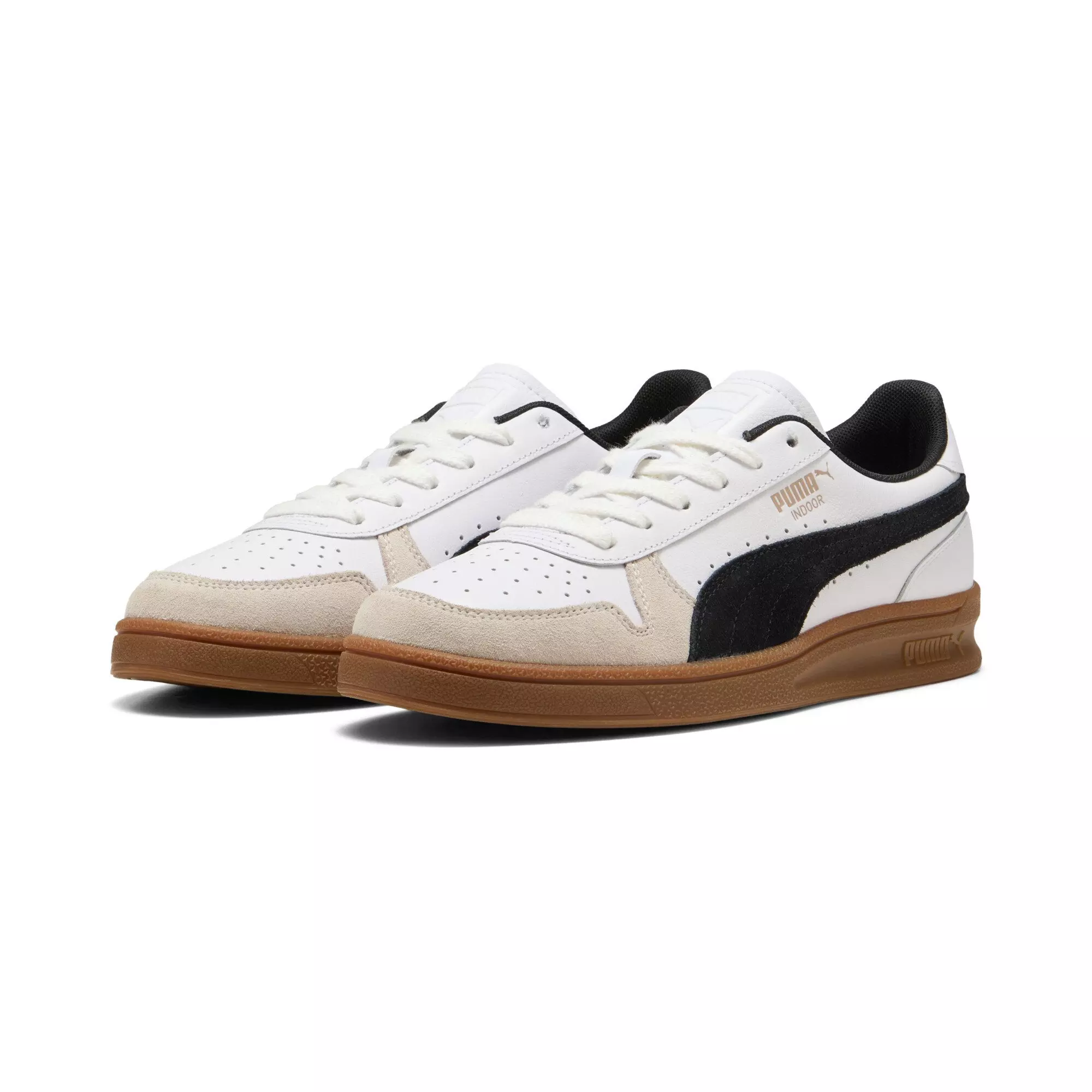 PUMA Indoor "PUMA White/PUMA Black/Gum" Men's Shoe - WHITE/BLACK/GUM