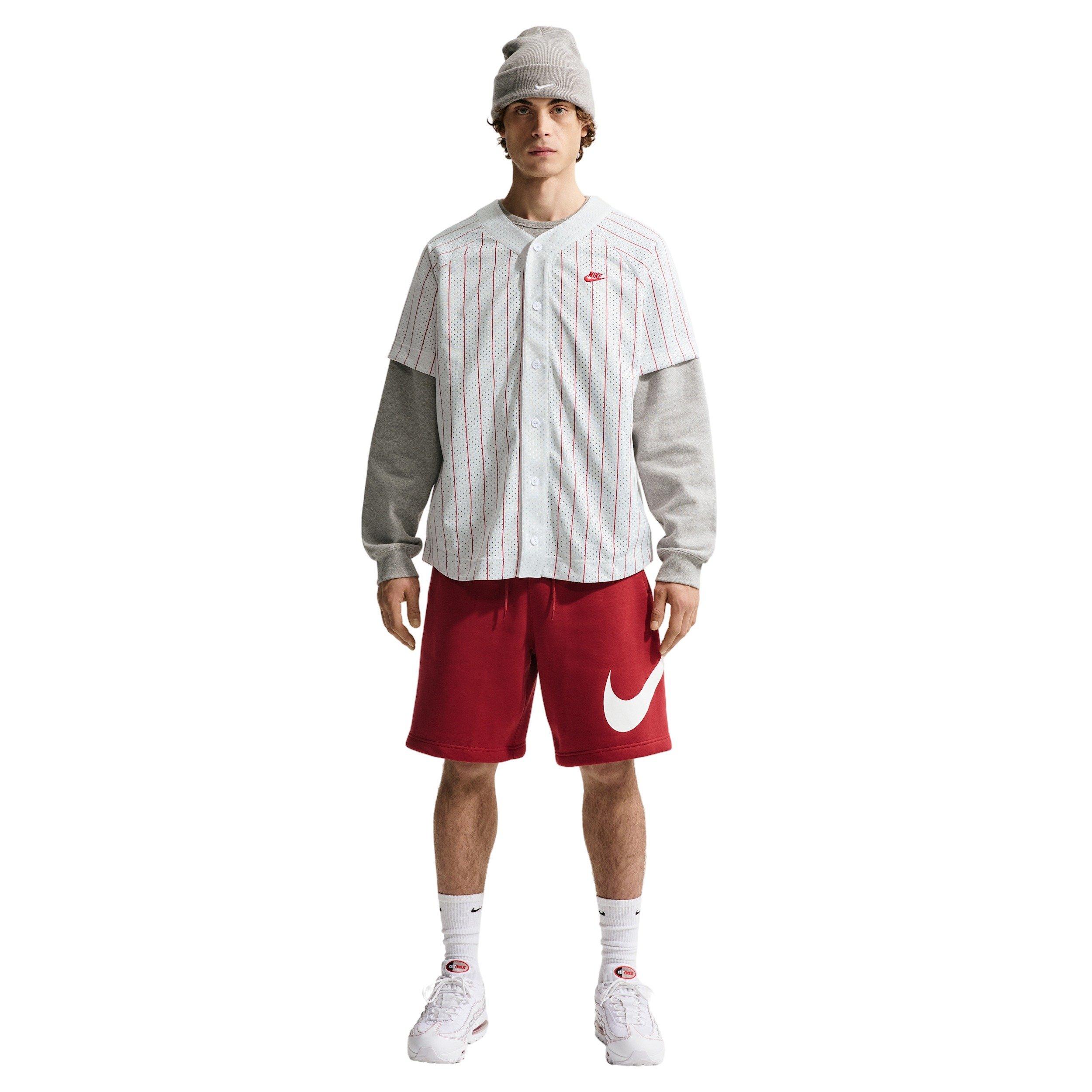 Nike Men's Sportswear Club Jersey - LT GREY/CRIMSON Thumbnail View 4