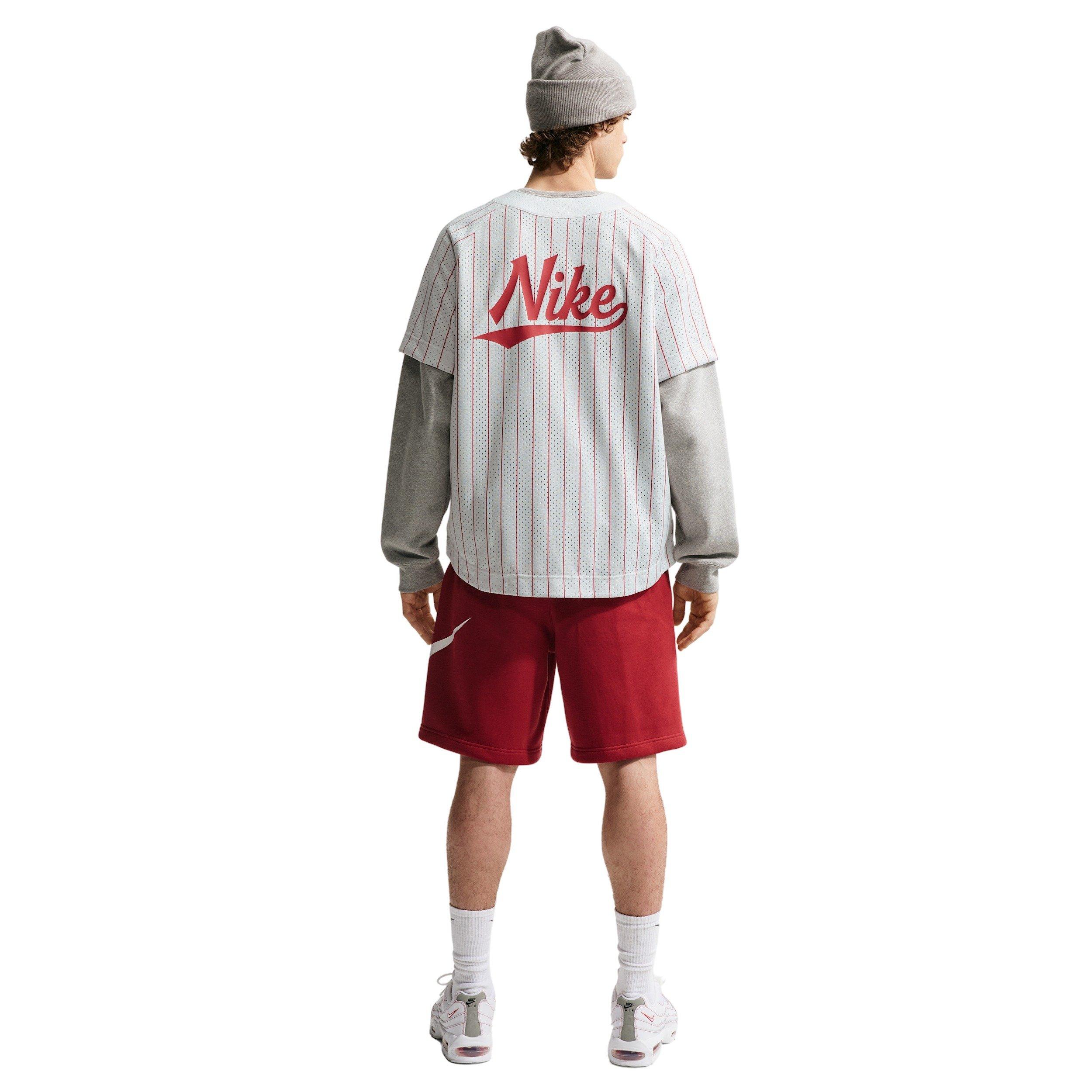Nike Men's Sportswear Club Jersey - LT GREY/CRIMSON Thumbnail View 5