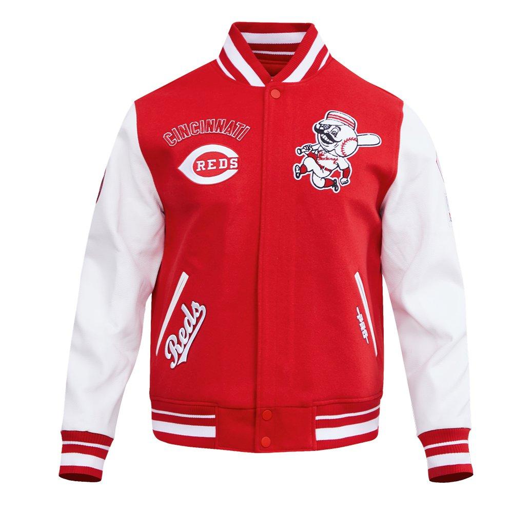 Pro Standard Men's MLB Cincinnati Reds Retro Classic Rib Wool Varsity Jacket - Red - RED Thumbnail View 1