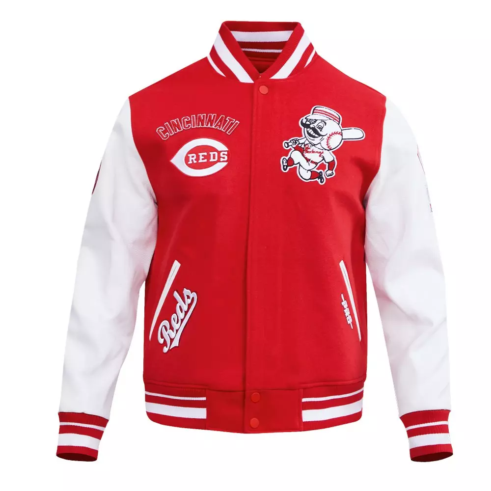 Pro Standard Men's MLB Cincinnati Reds Retro Classic Rib Wool Varsity Jacket - Red - RED