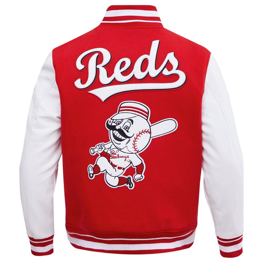 Pro Standard Men's MLB Cincinnati Reds Retro Classic Rib Wool Varsity Jacket - Red - RED Thumbnail View 2