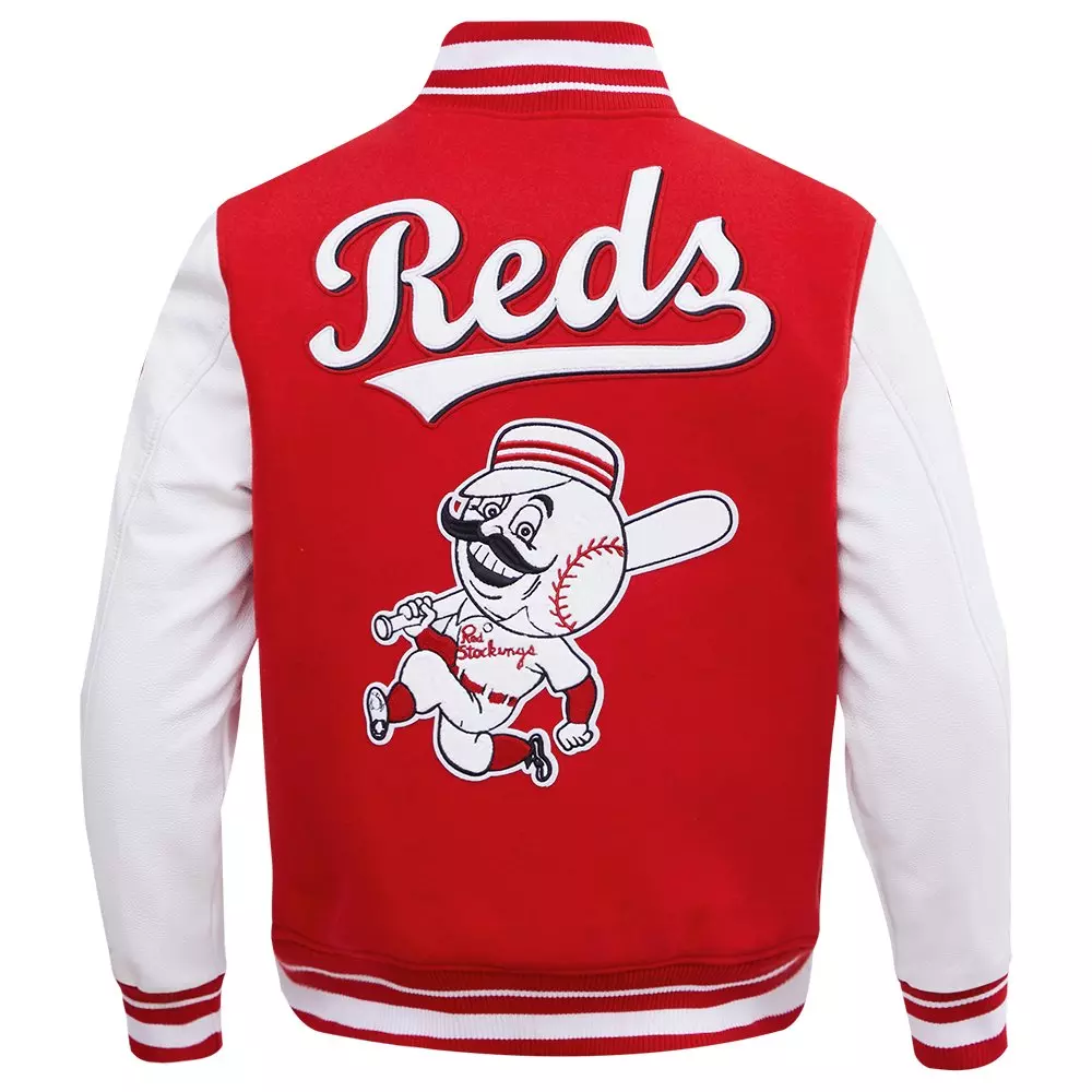 Pro Standard Men's MLB Cincinnati Reds Retro Classic Rib Wool Varsity Jacket - Red - RED