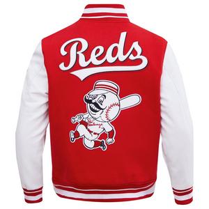 Pro Standard Men's MLB Cincinnati Reds Retro Classic Rib Wool Varsity Jacket -Red