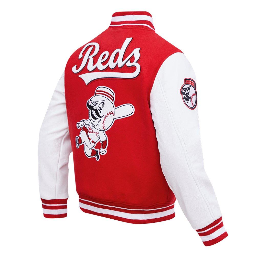 Pro Standard Men's MLB Cincinnati Reds Retro Classic Rib Wool Varsity Jacket -Red - RED Thumbnail View 4