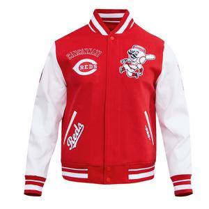 Pro Standard Men's MLB Cincinnati Reds Retro Classic Rib Wool Varsity Jacket -Red