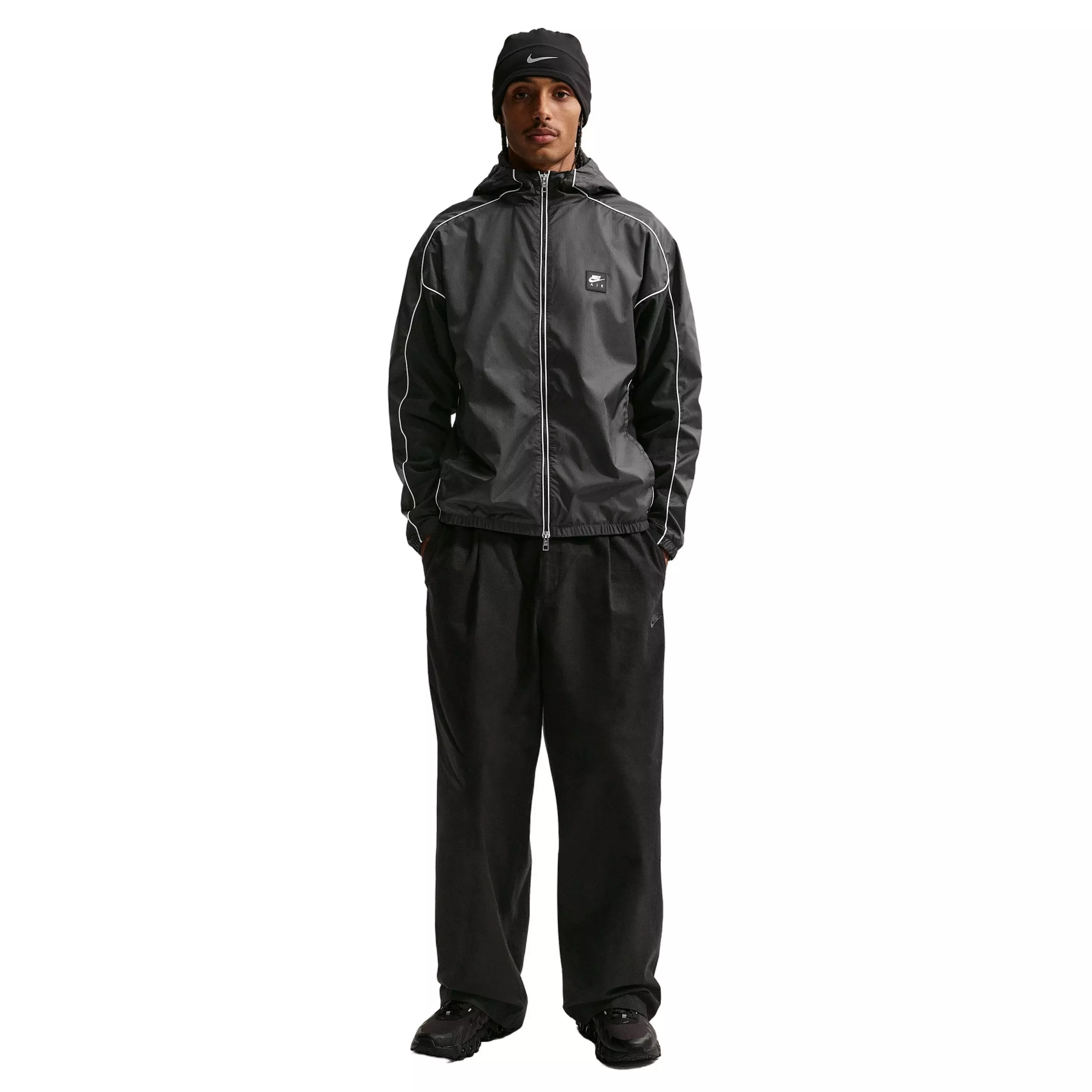 Nike Air Men's Full-Zip Hybrid Utility Jacket - BLACK