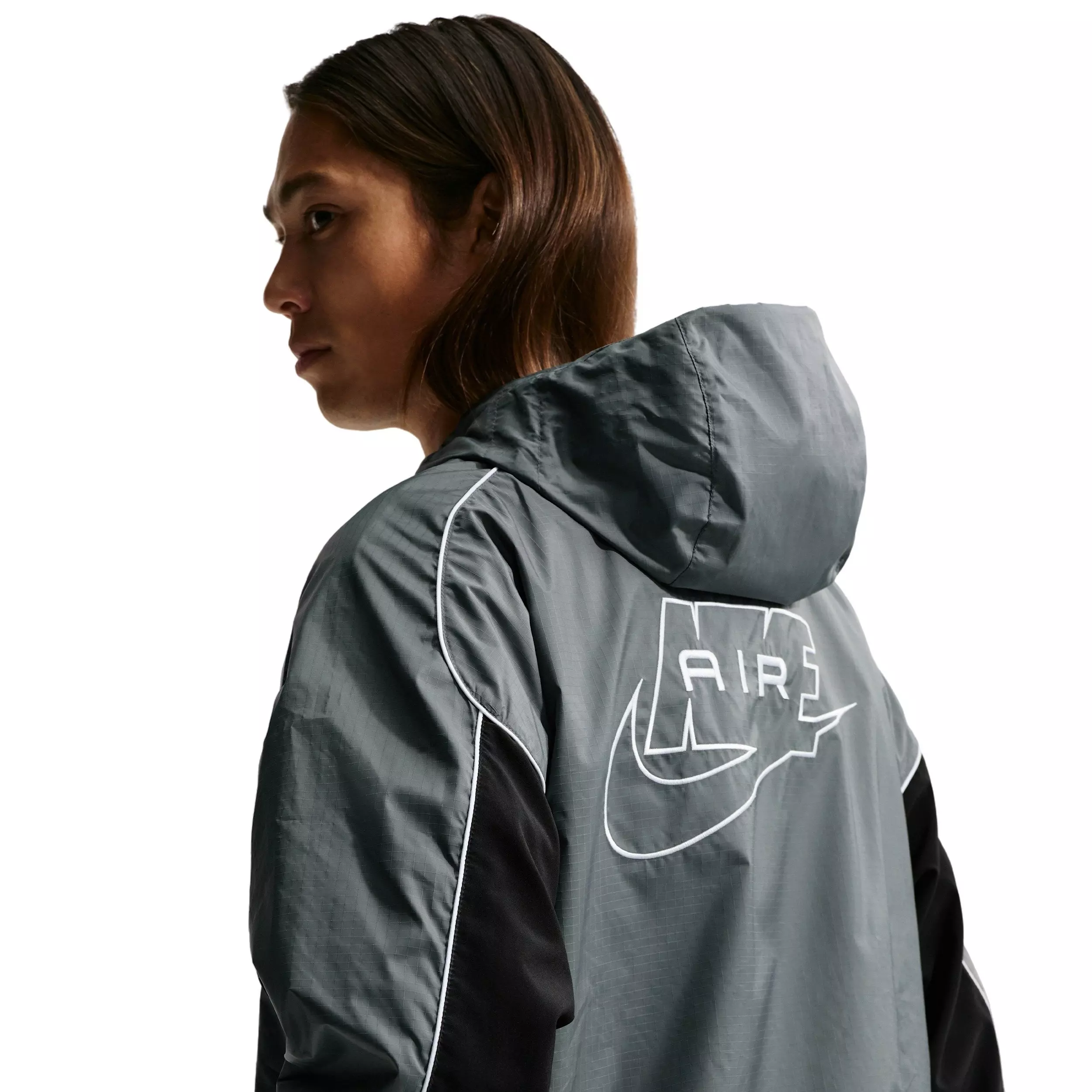 Nike Air Men's Full-Zip Hybrid Utility Jacket - GREY