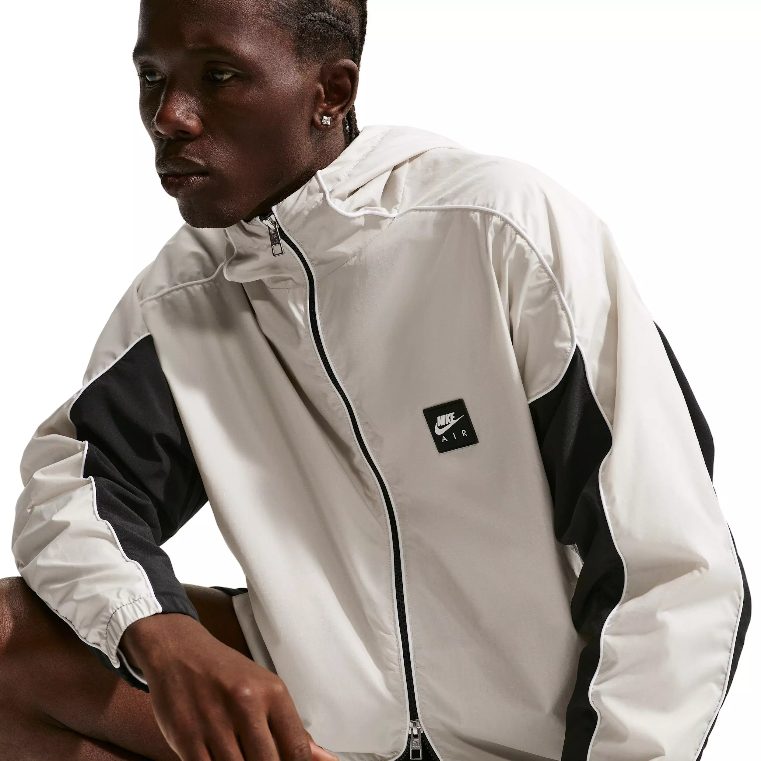 Nike Air Men's Full-Zip Hybrid Utility Jacket - LT GREY