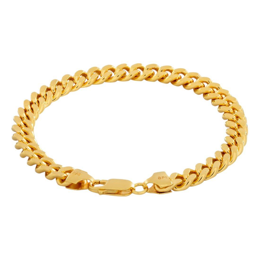 King Ice 3mm Miami Cuban Link Bracelet - Gold - GOLD