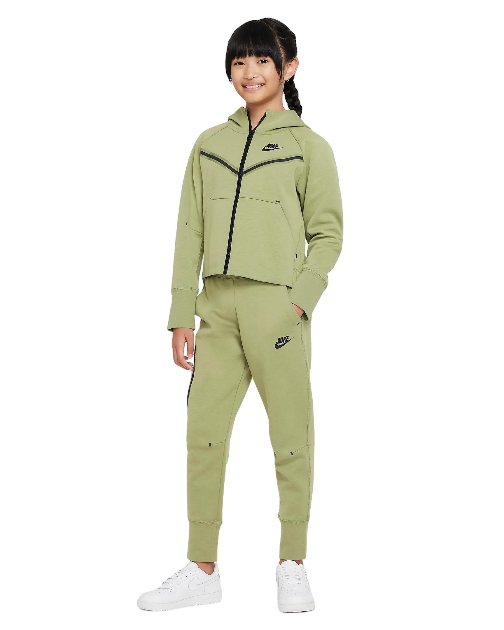 Nike Big Girls' Sportswear Tech Fleece Full-Zip Jacket-Green - GREEN Thumbnail View 5