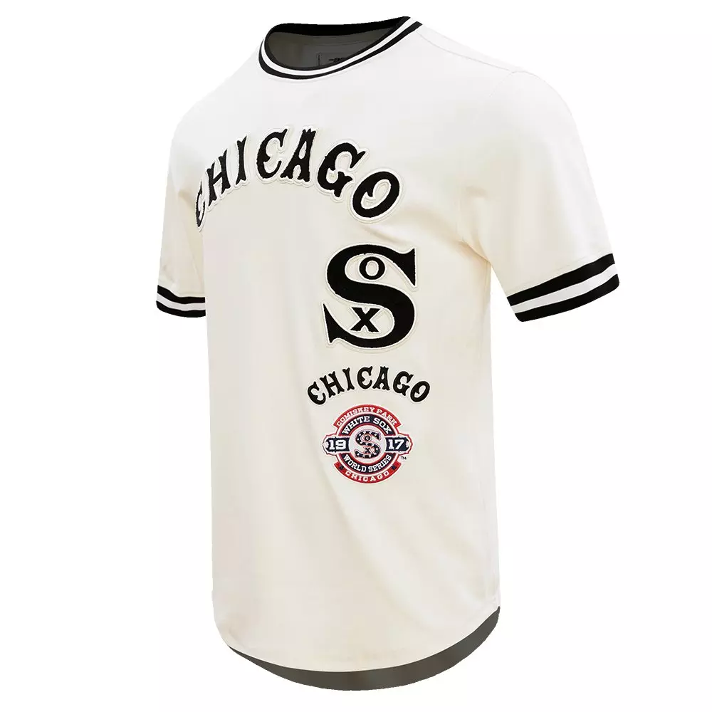 Pro Standard Men's MLB Chicago White Sox Retro Classic Double Knit Tee -Eggshell/Black - EGGSHELL/BLACK