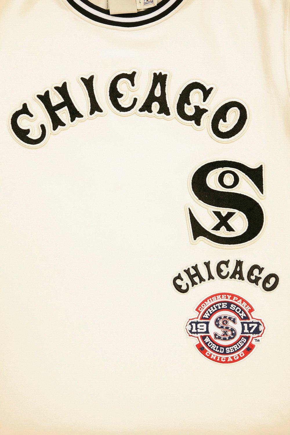 Pro Standard Men's MLB Chicago White Sox Retro Classic Double Knit Tee - Eggshell/Black - EGGSHELL/BLACK Thumbnail View 5