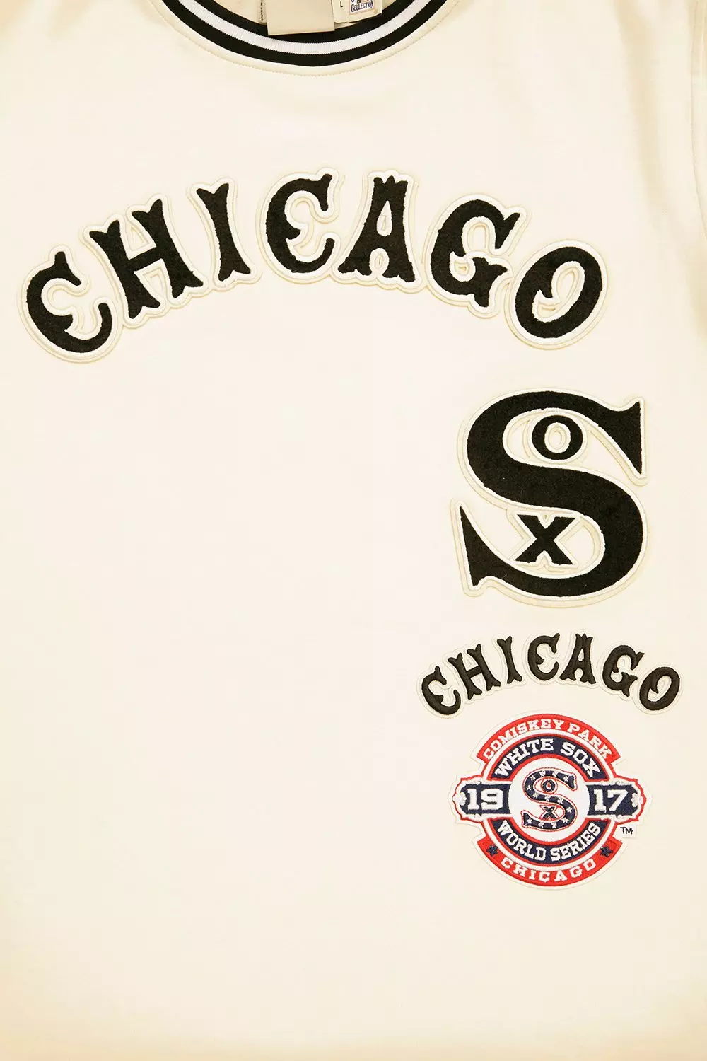 Pro Standard Men's MLB Chicago White Sox Retro Classic Double Knit Tee - Eggshell/Black - EGGSHELL/BLACK
