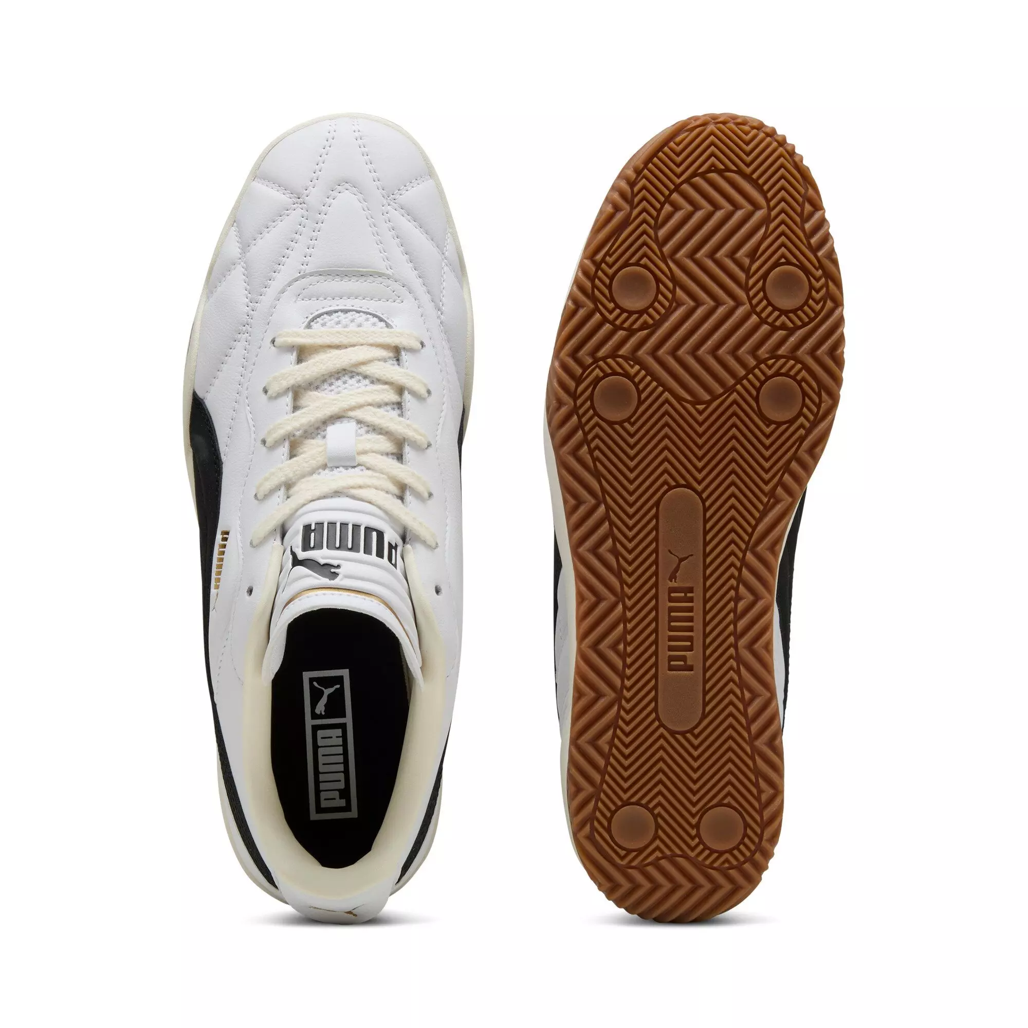 PUMA Tifosi Lux "White/Black/Gum" Men's Shoe - WHITE/BLACK/GUM