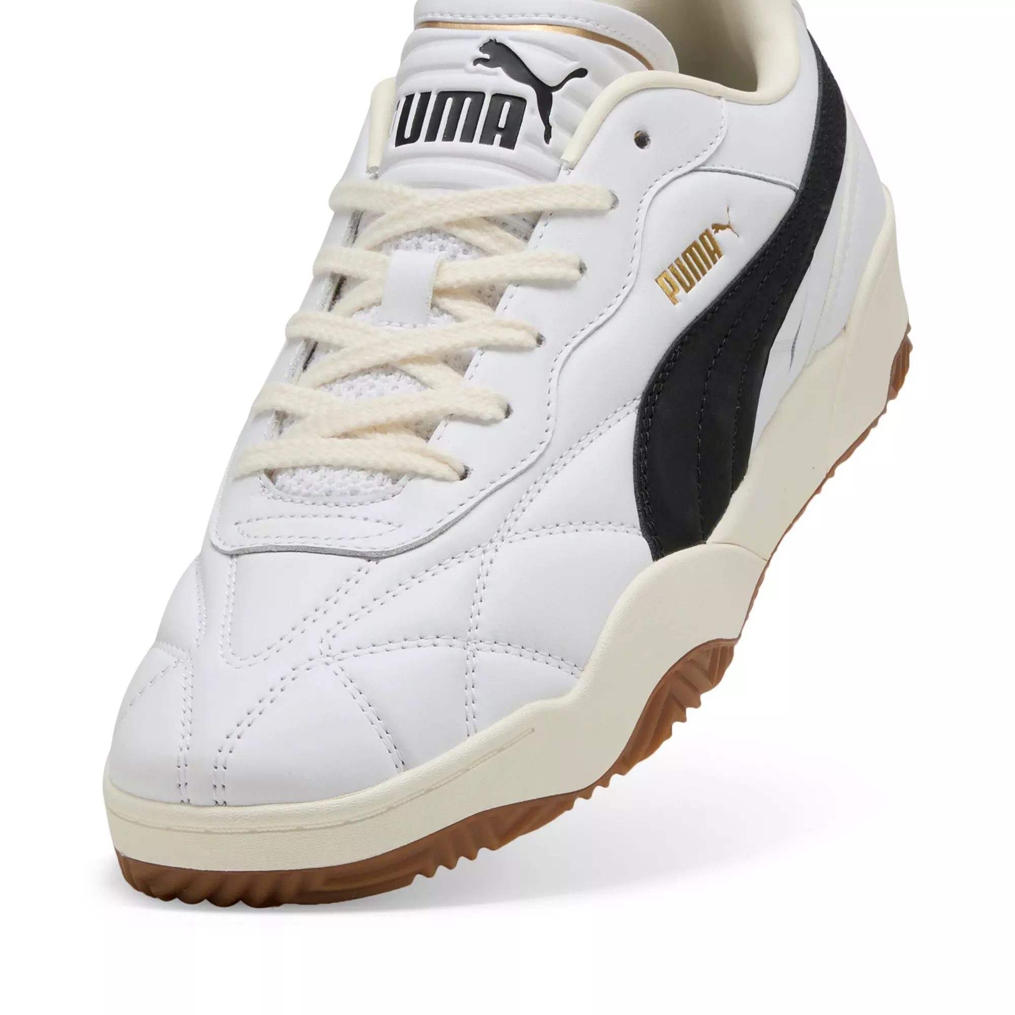 PUMA Tifosi Lux "White/Black/Gum" Men's Shoe - WHITE/BLACK/GUM