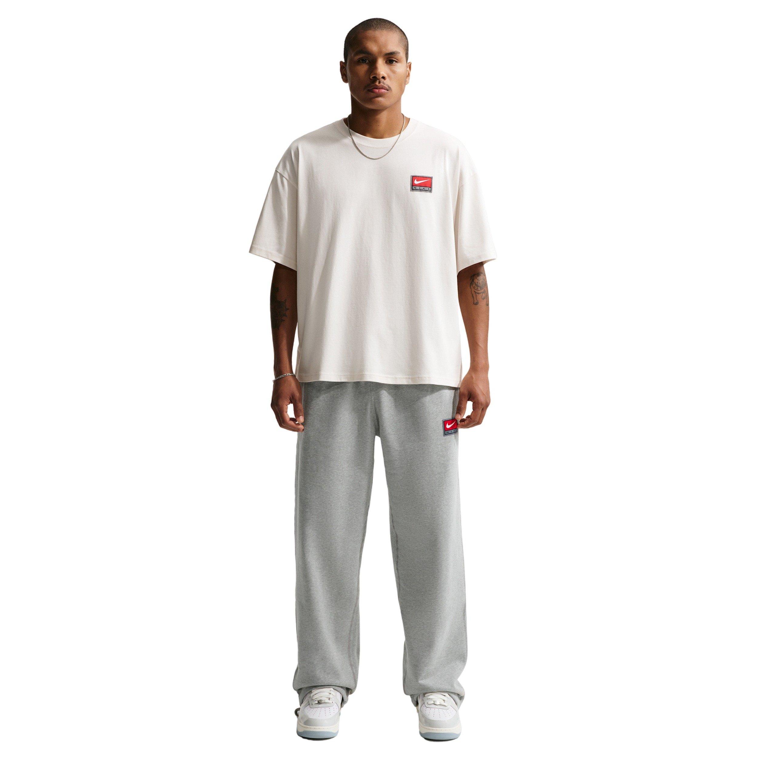 Nike Men's Solo Swoosh Open-Hem Fleece Pants - GREY Thumbnail View 1