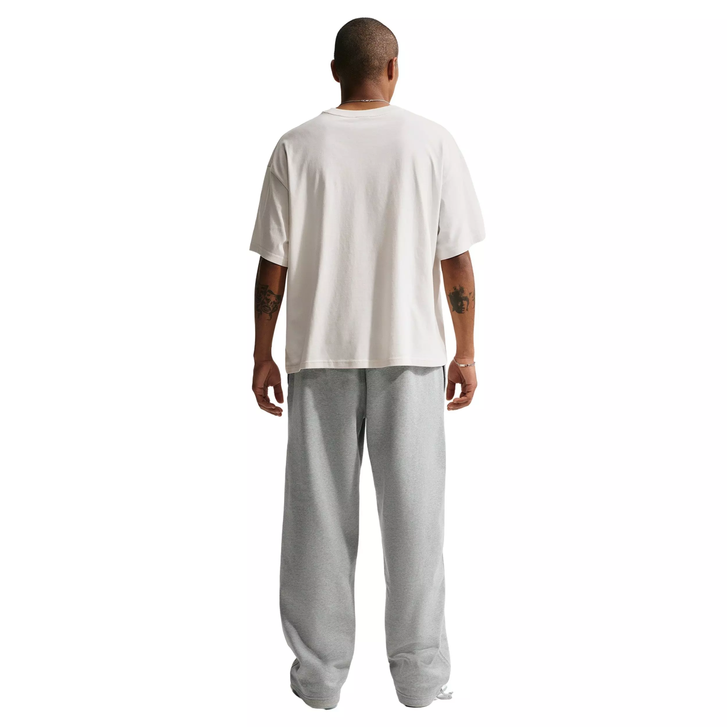 Nike Men's Solo Swoosh Open-Hem Fleece Pants - GREY