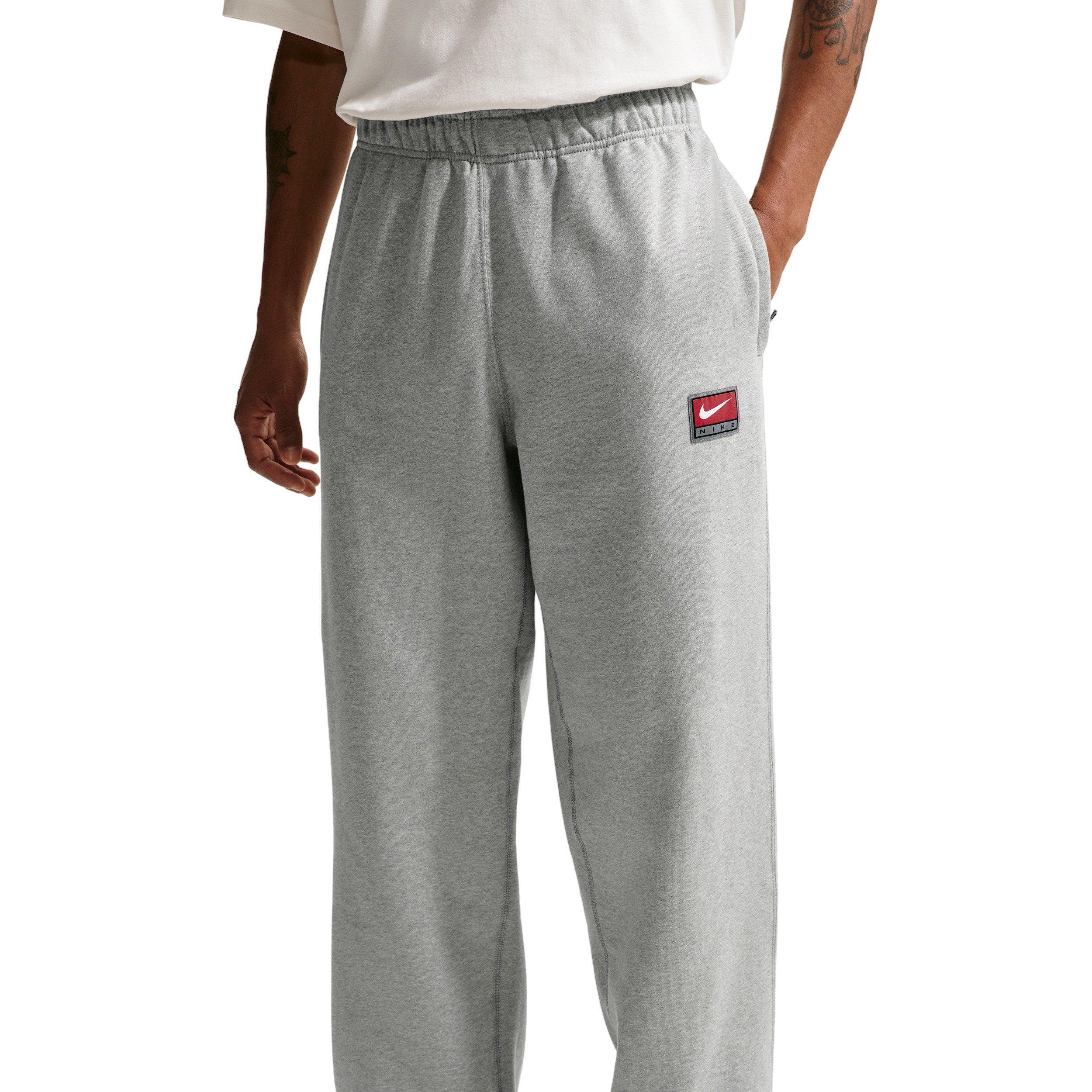 Nike Men's Solo Swoosh Open-Hem Fleece Pants - GREY Thumbnail View 6