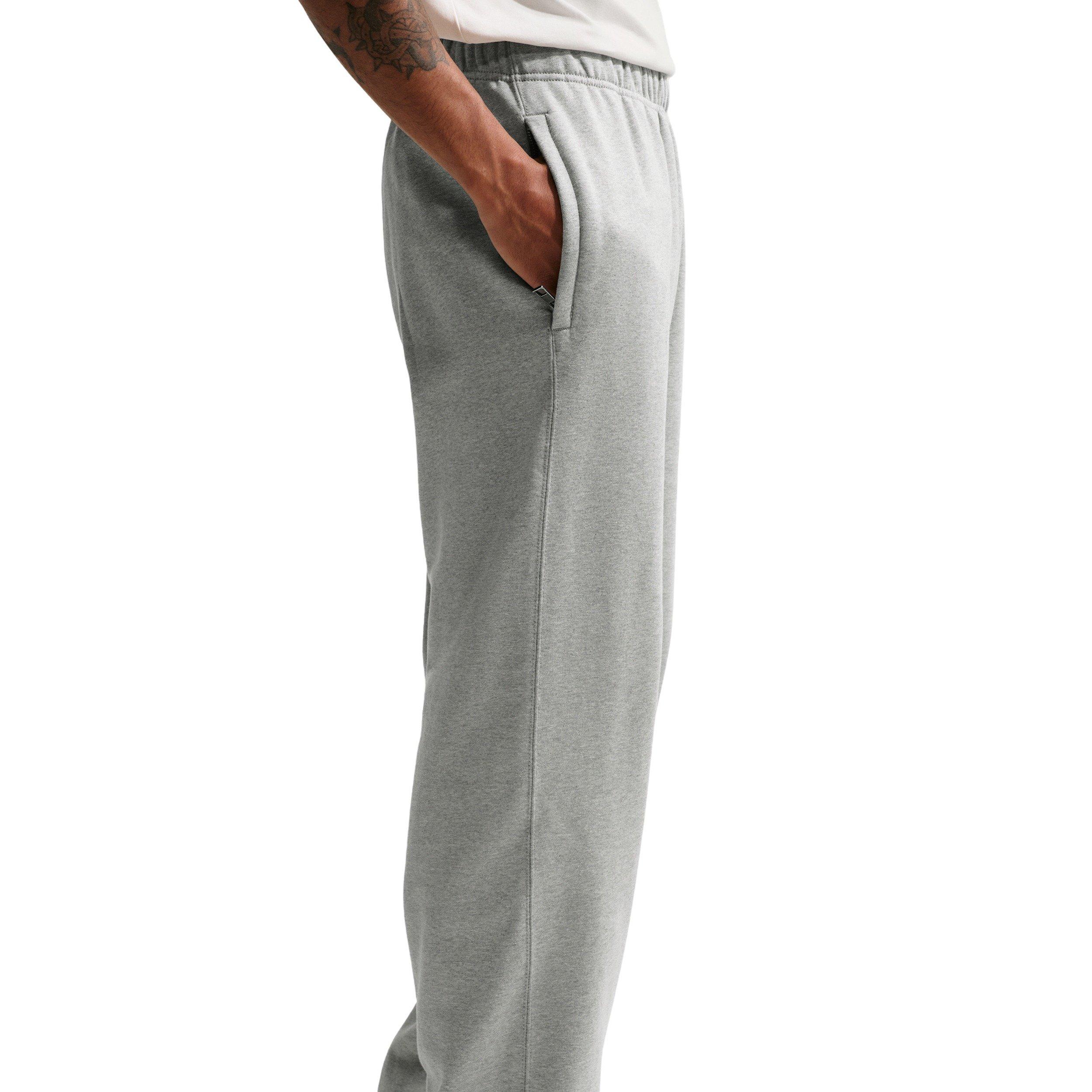 Nike Men's Solo Swoosh Open-Hem Fleece Pants - GREY Thumbnail View 3