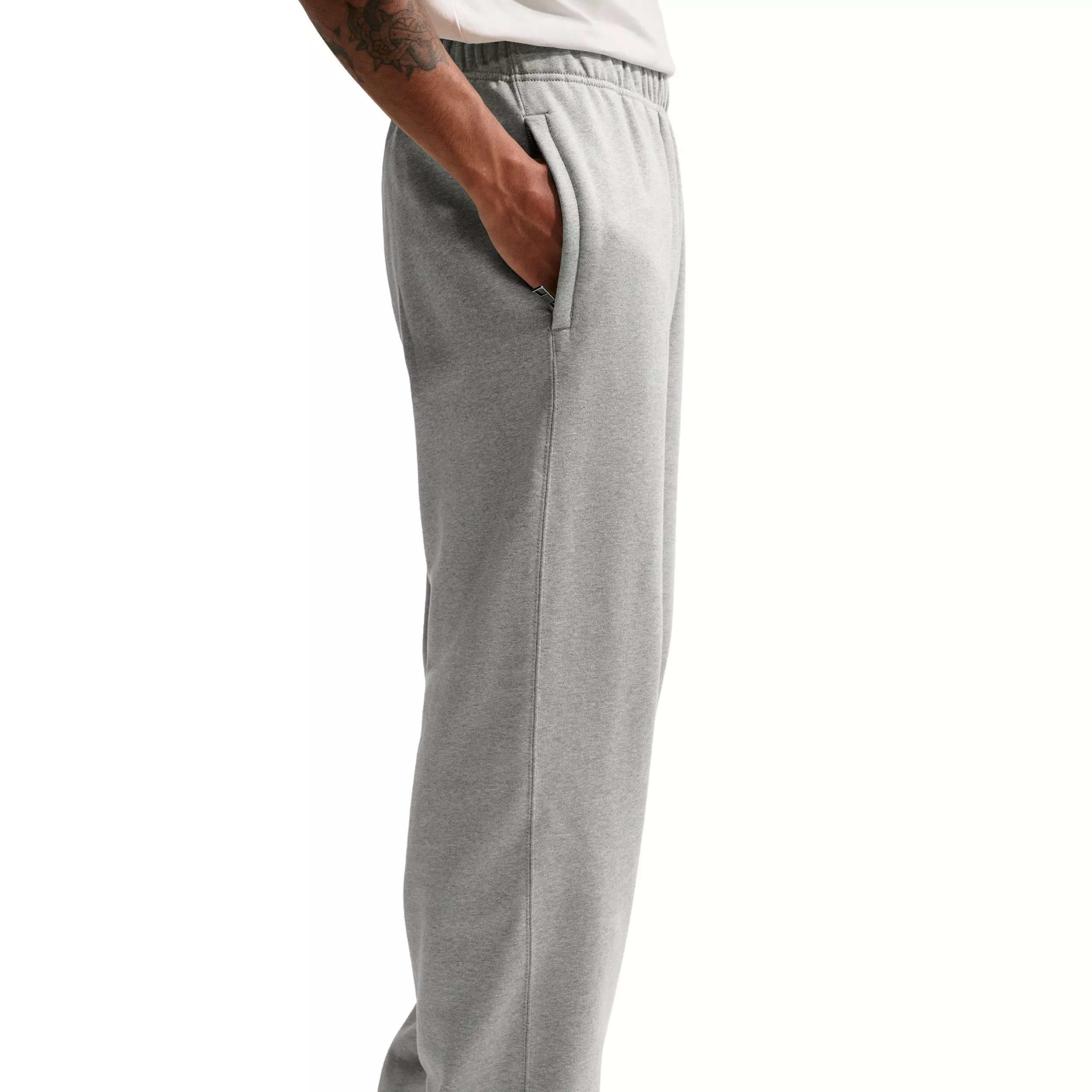Nike Men's Solo Swoosh Open-Hem Fleece Pants - GREY
