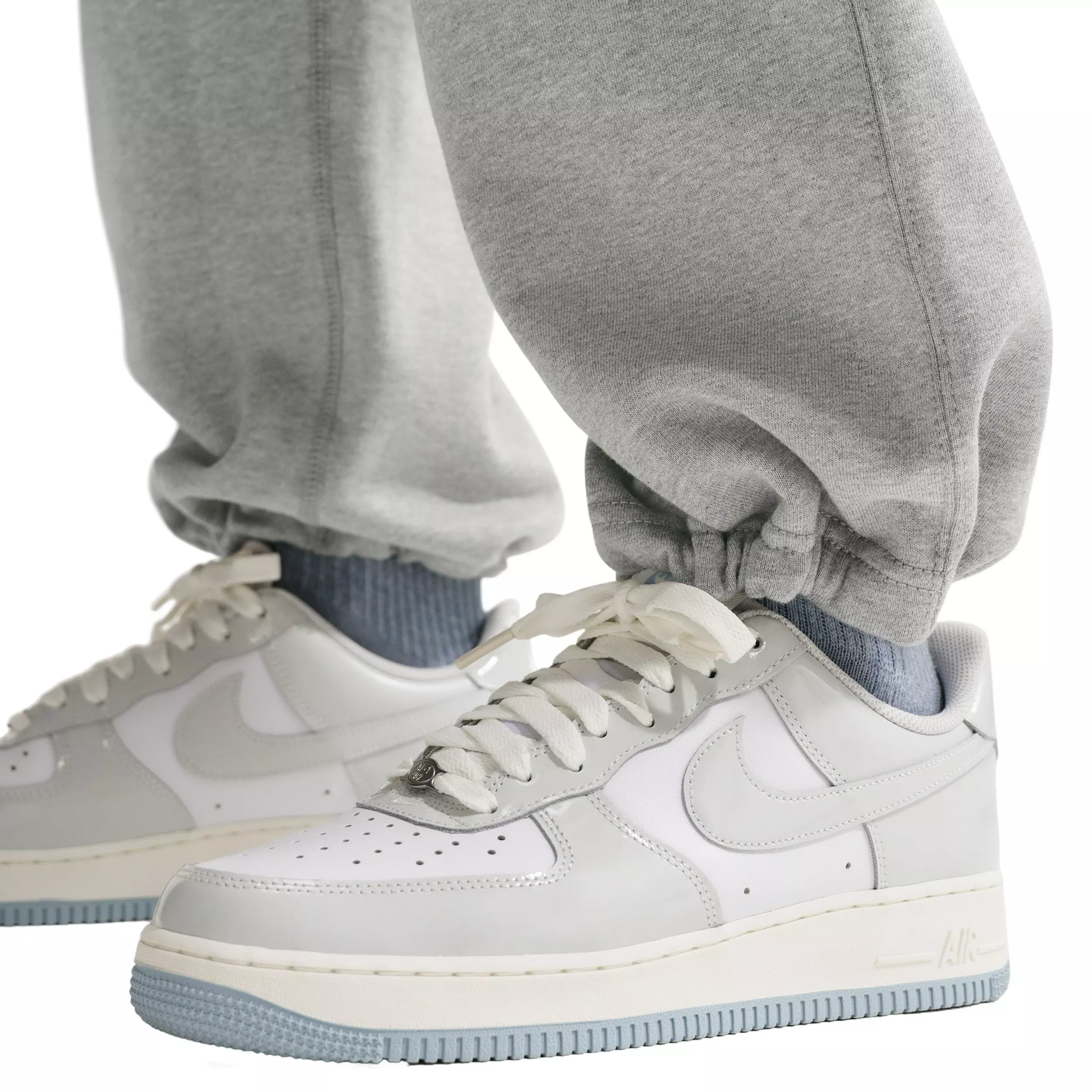 Nike Men's Solo Swoosh Open-Hem Fleece Pants - GREY