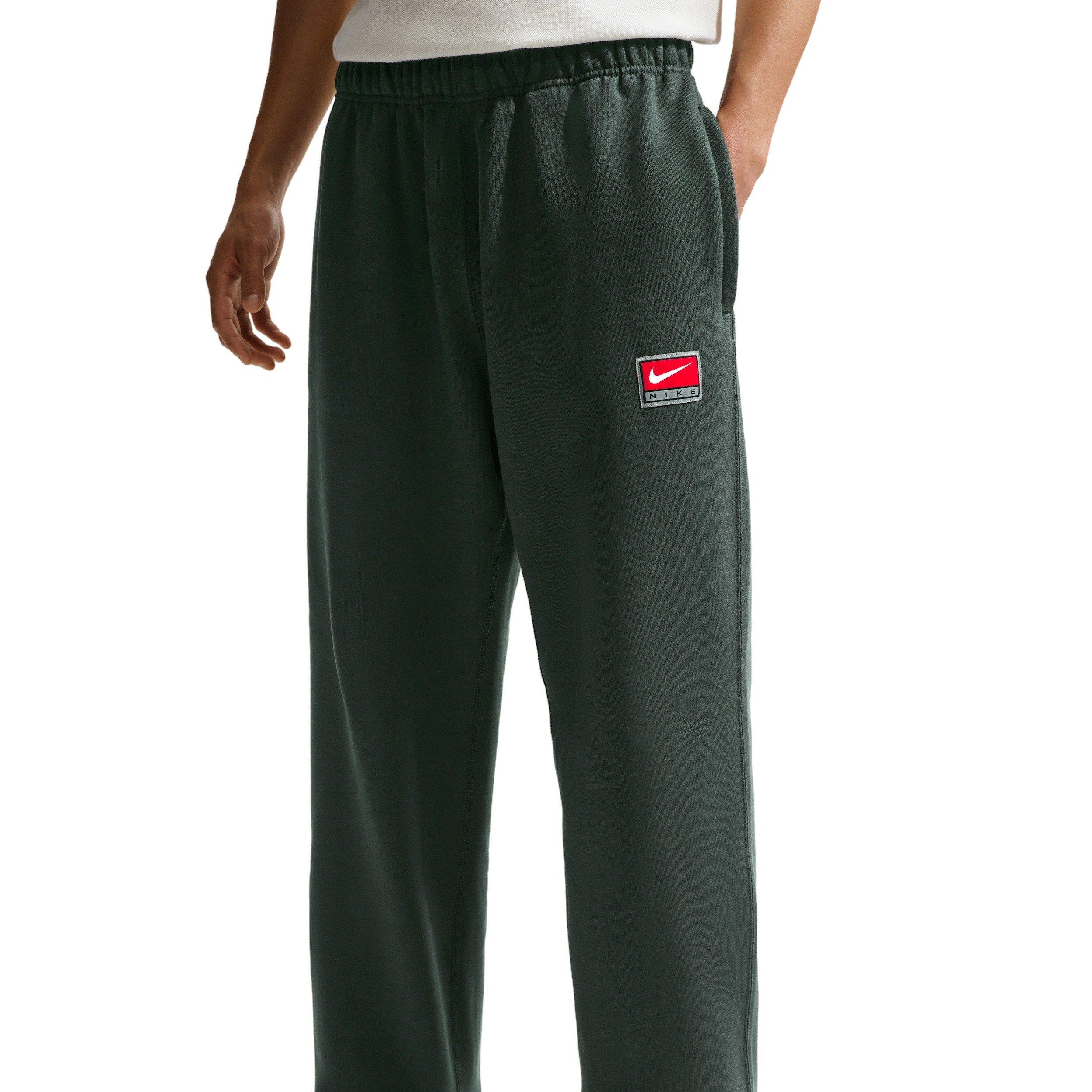 Nike Men's Solo Swoosh Open-Hem Fleece Pants - BLACK SPRUCE Thumbnail View 1
