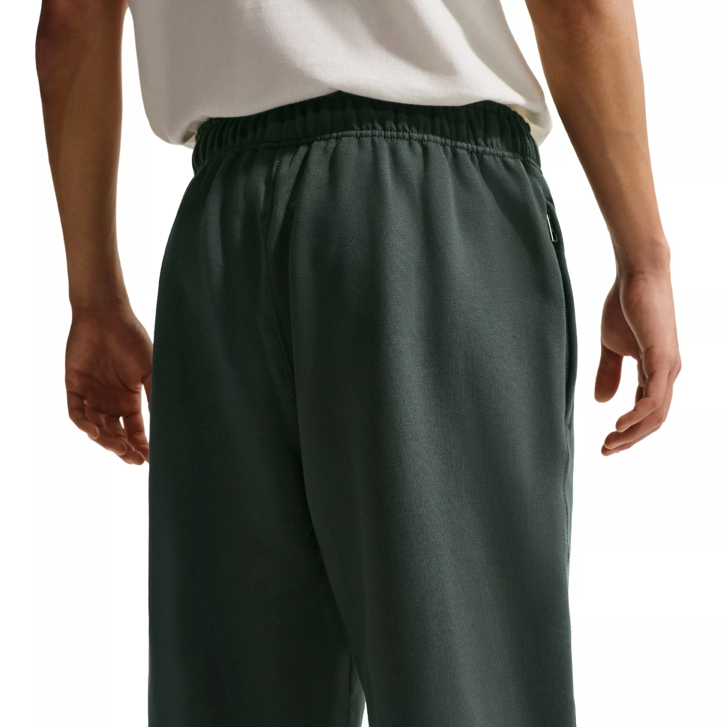 Nike Men's Solo Swoosh Open-Hem Fleece Pants - BLACK SPRUCE