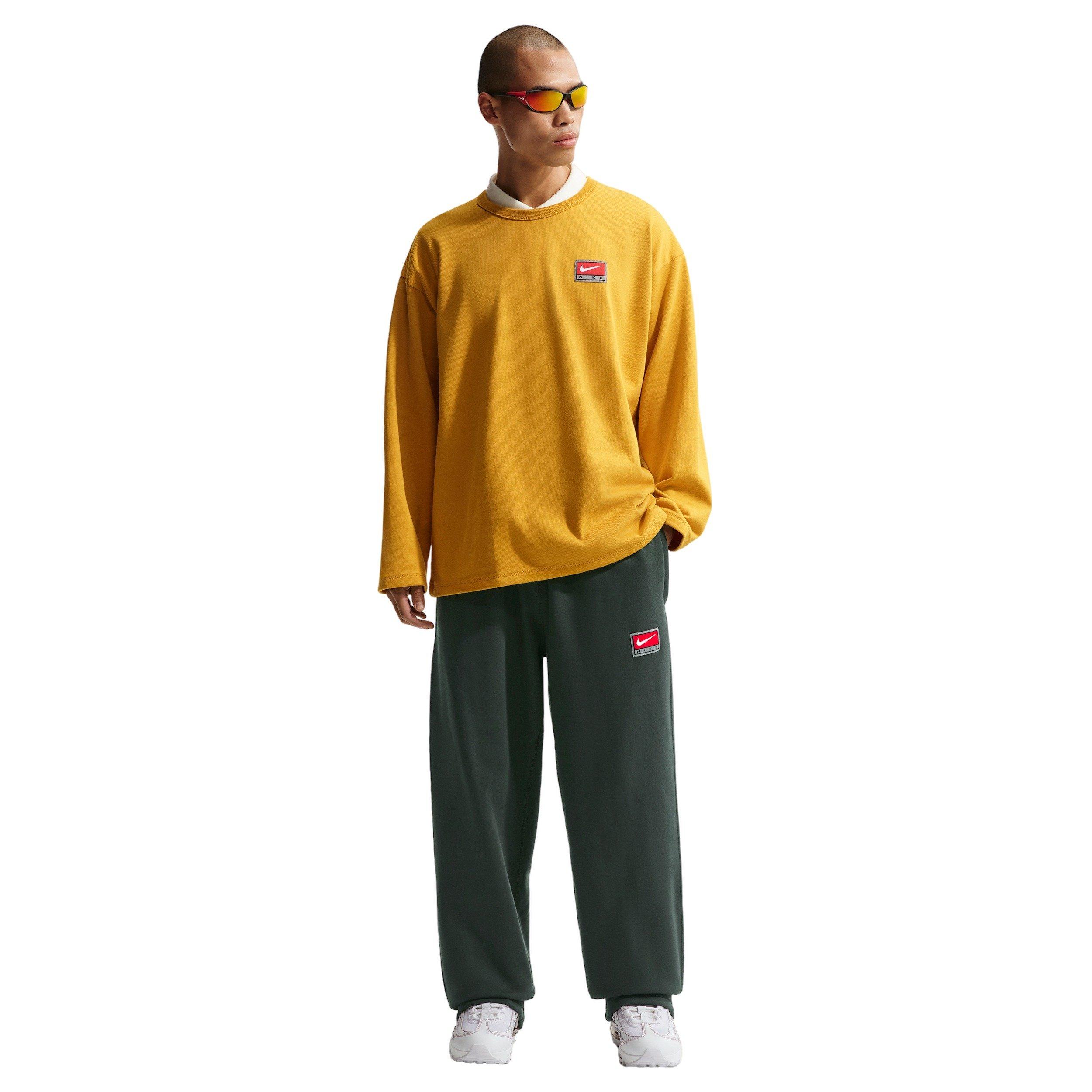 Nike Men's Solo Swoosh Open-Hem Fleece Pants - BLACK SPRUCE Thumbnail View 3