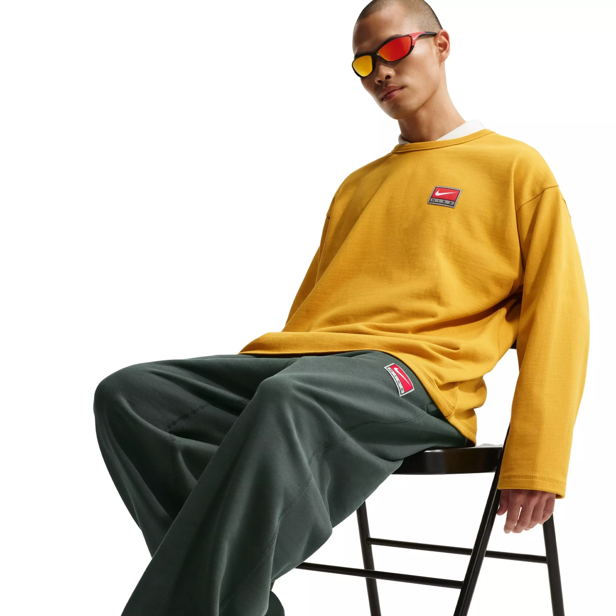 Nike Men's Solo Swoosh Fleece Open-Hem Pants - BLACK SPRUCE