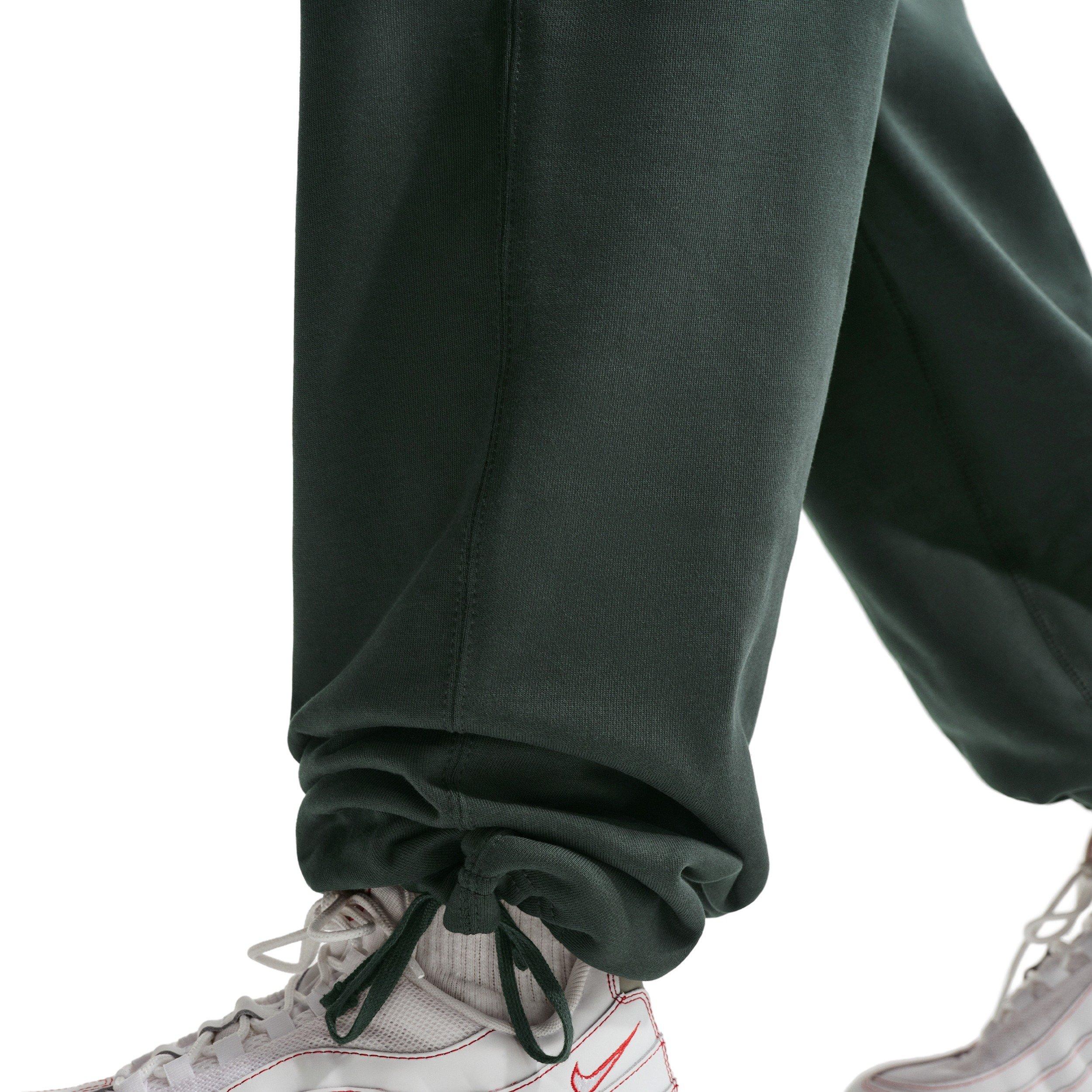Nike Men's Solo Swoosh Open-Hem Fleece Pants - BLACK SPRUCE Thumbnail View 6