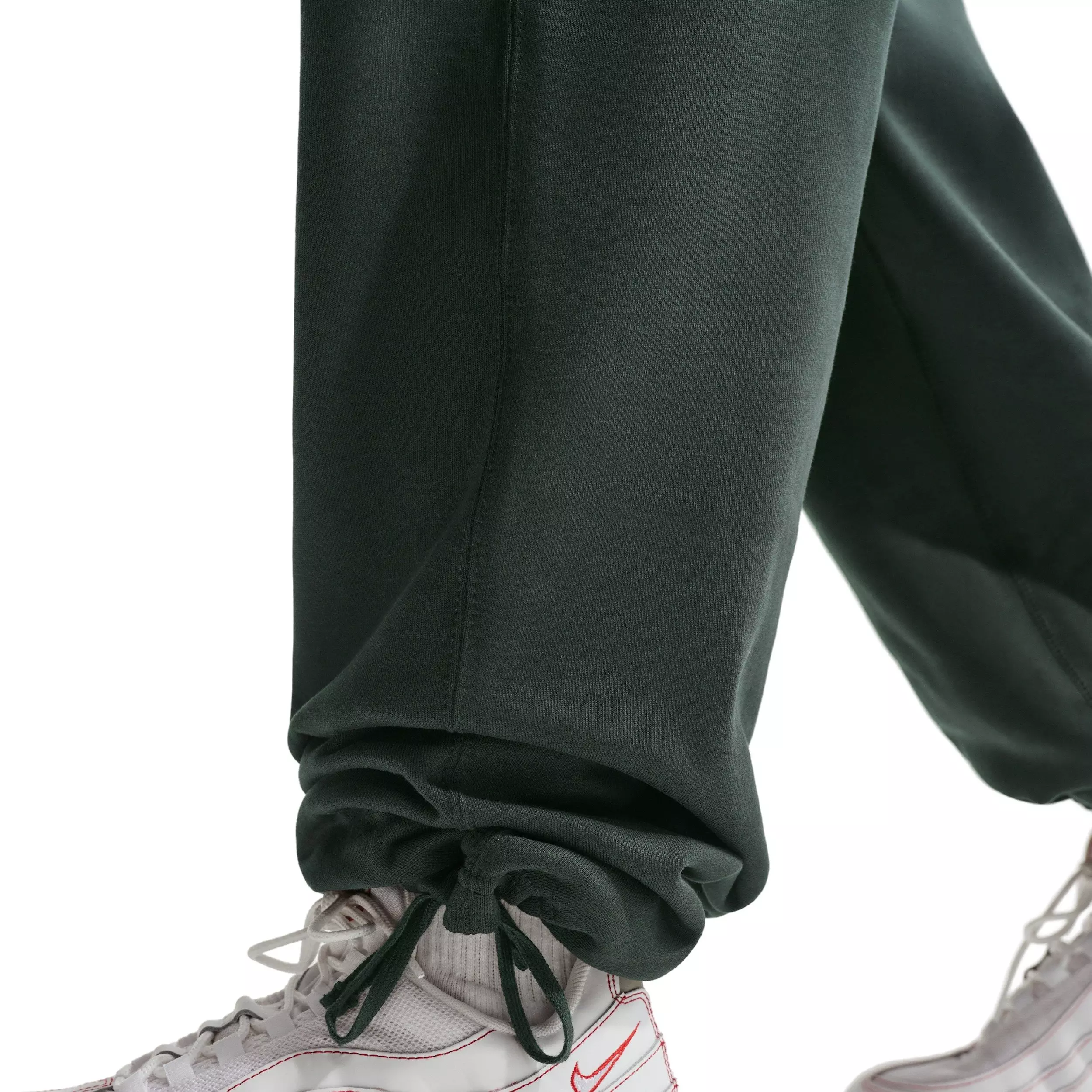 Nike Men's Solo Swoosh Open-Hem Fleece Pants - BLACK SPRUCE
