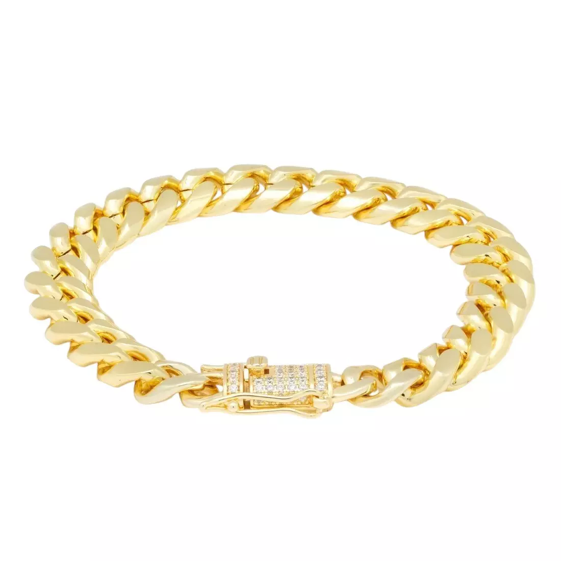 King Ice 12mm Miami Cuban Link Bracelet - GOLD