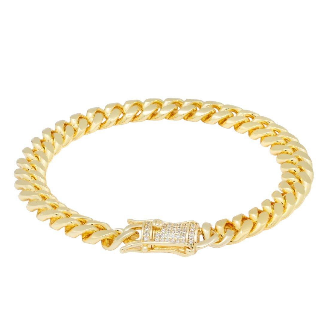 King Ice 8mm Miami Cuban Link Bracelet - GOLD