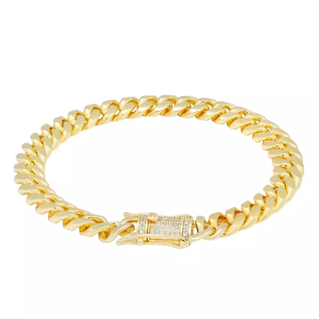 King Ice 8mm Miami Cuban Link Bracelet - GOLD