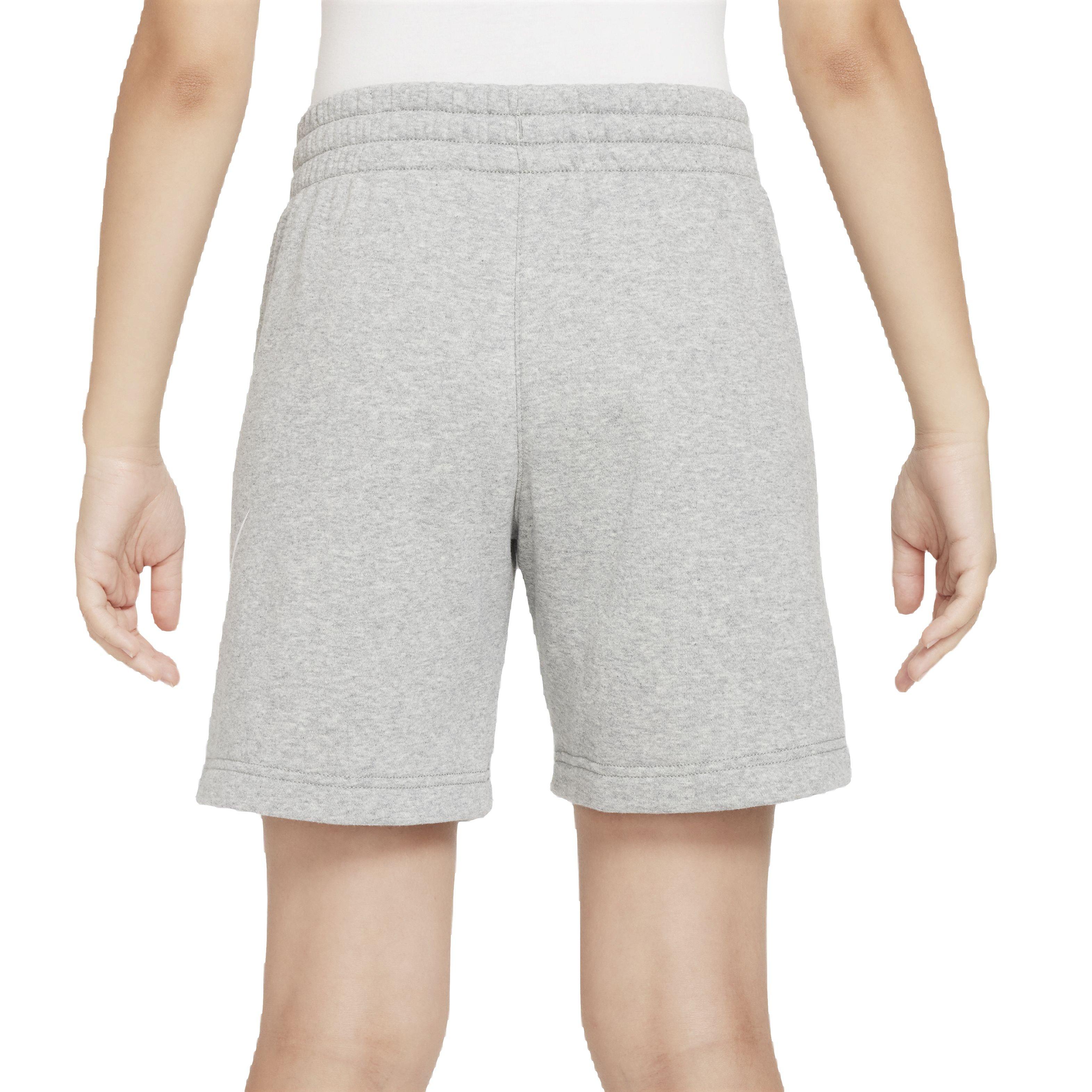Nike Big Kids' Sportswear Club French Terry HBR Shorts - Grey - GREY Thumbnail View 4