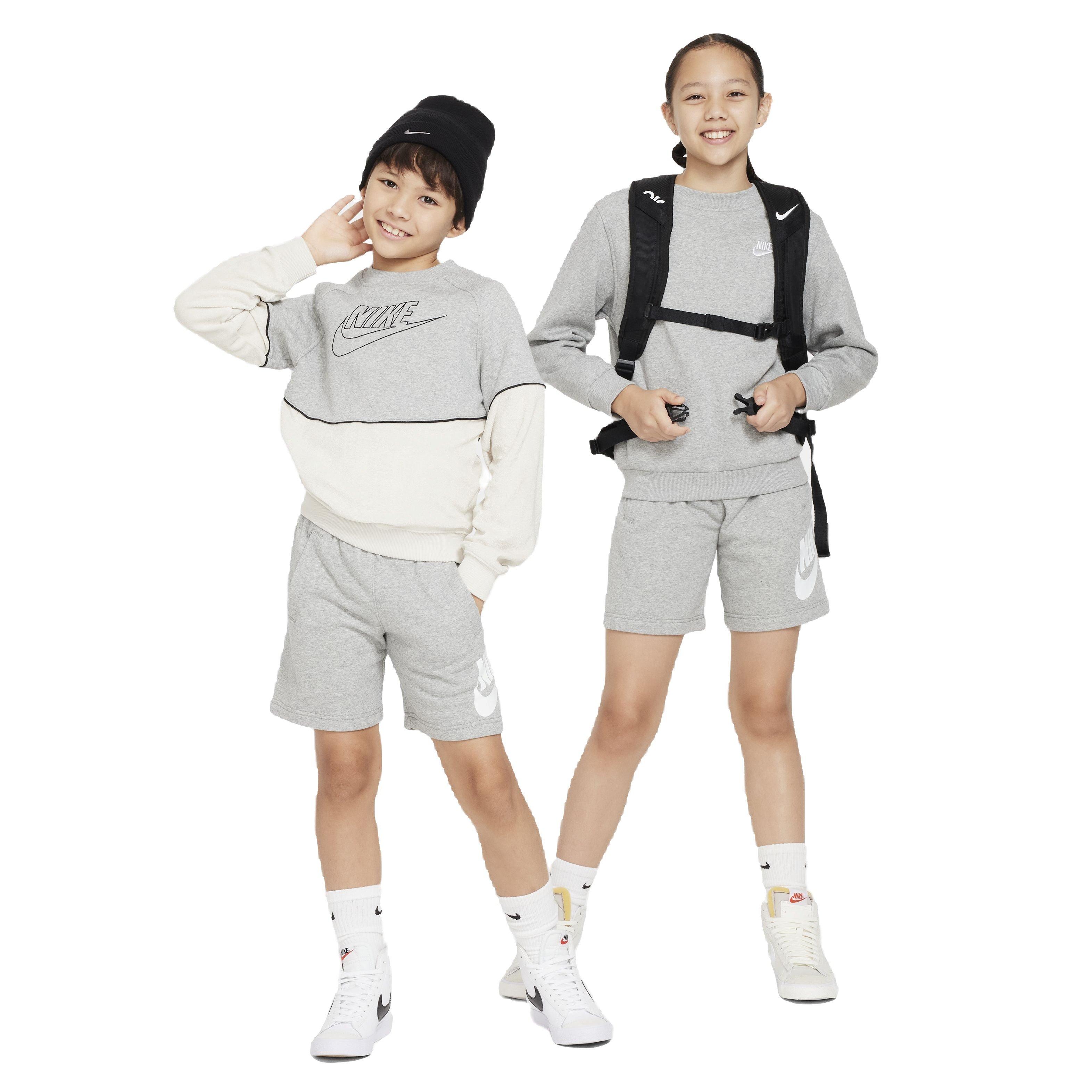 Nike Big Kids' Sportswear Club French Terry HBR Shorts - Grey - GREY Thumbnail View 7